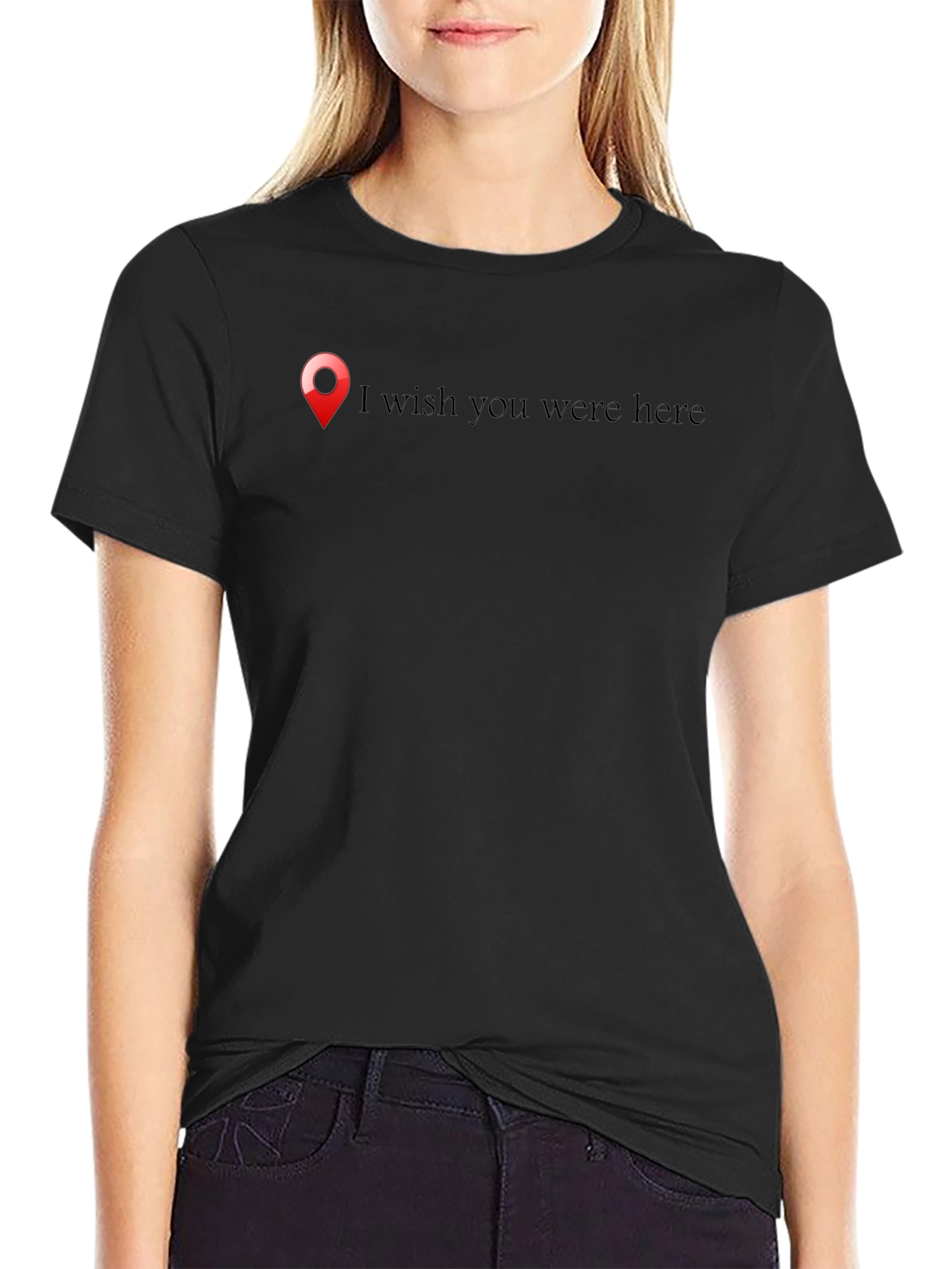 Wish You Were Here Black Graphic Tee