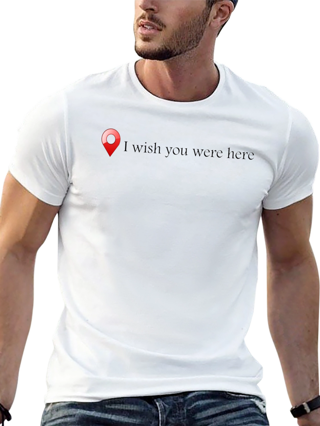 Wish You Were Here Black Graphic Tee
