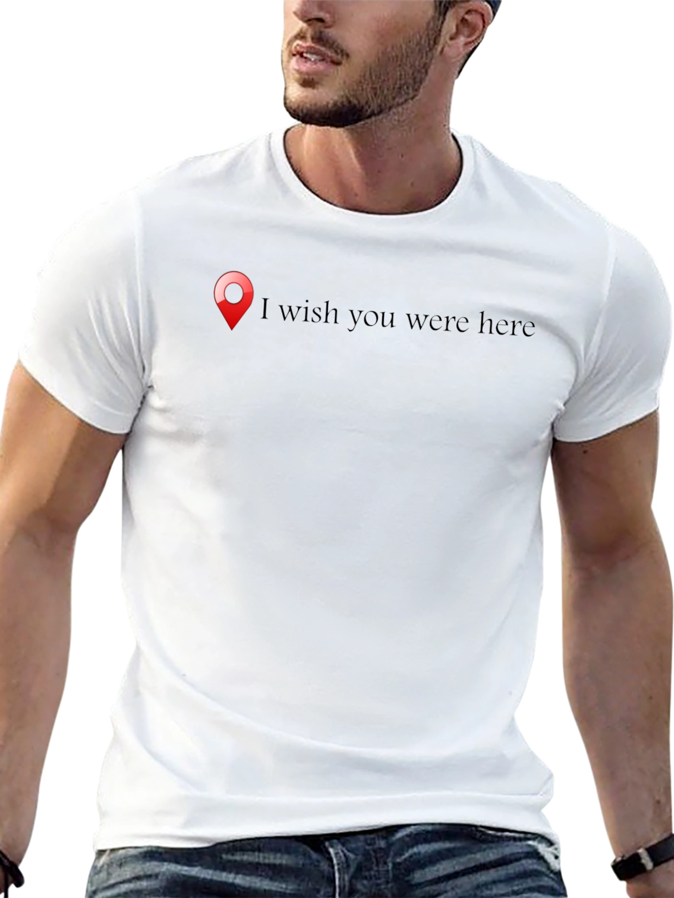 Wish You Were Here Black Graphic Tee