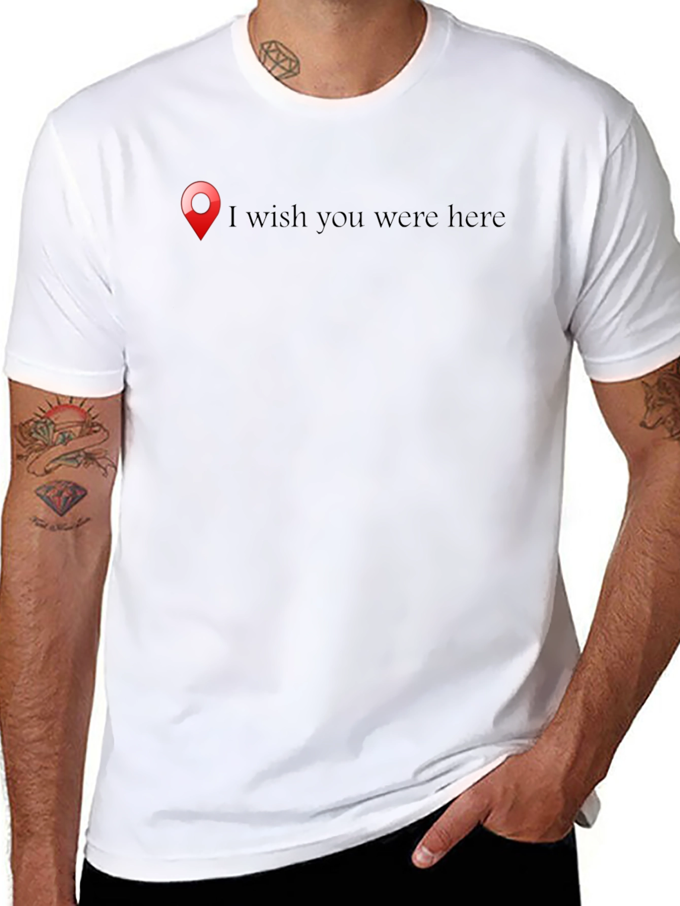 Wish You Were Here Black Graphic Tee