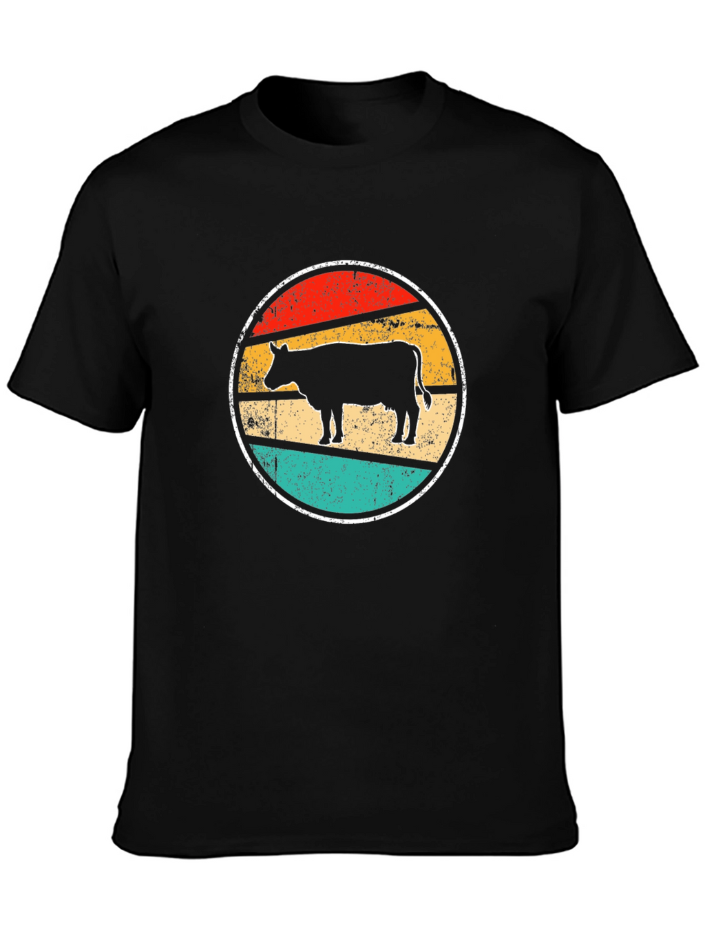 Retro Cow Graphic Tee - Farm Animal T-Shirt