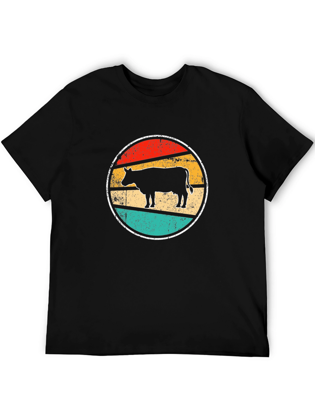 Retro Cow Graphic Tee - Farm Animal T-Shirt