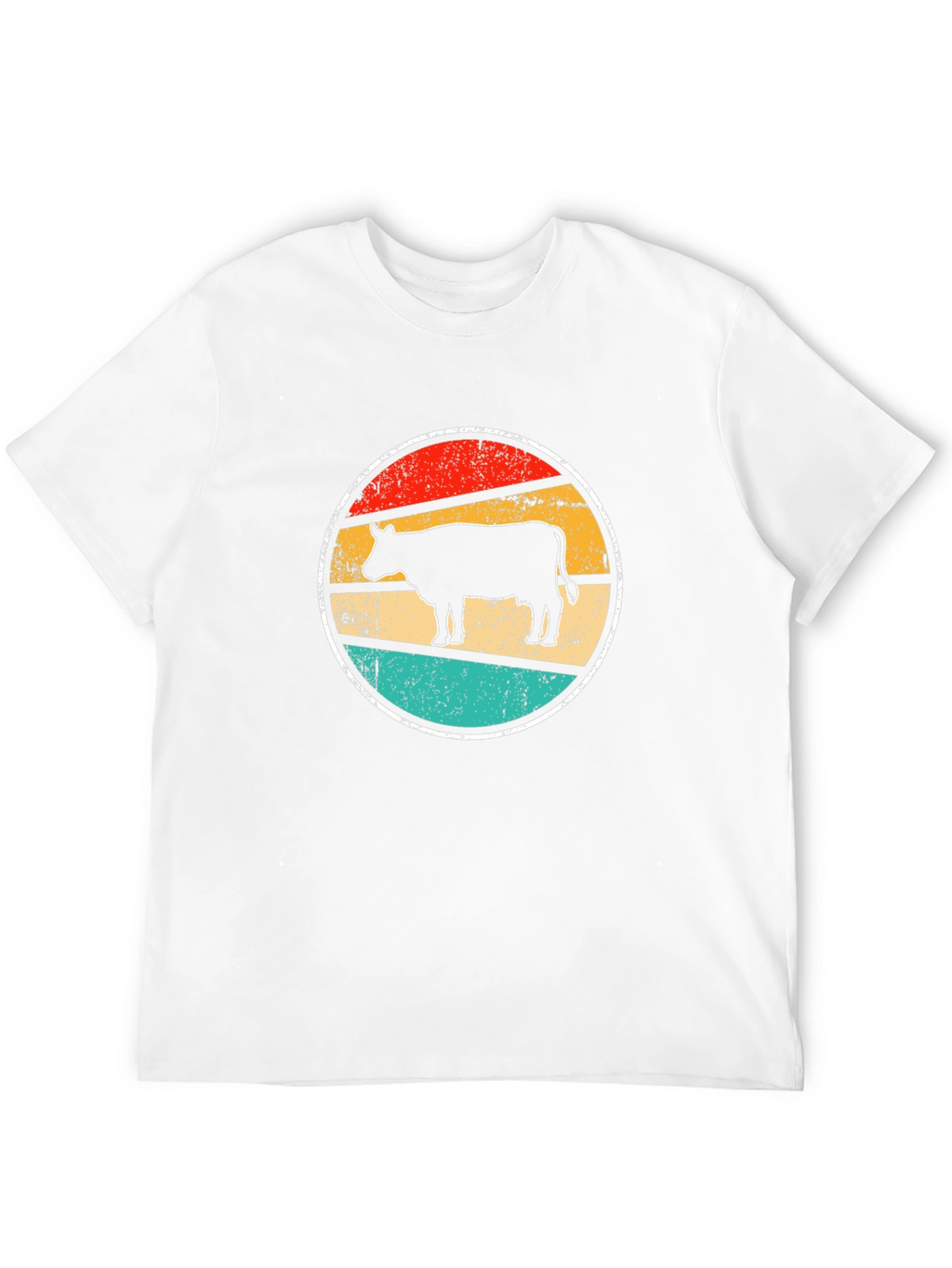 Retro Cow Graphic Tee - Farm Animal T-Shirt