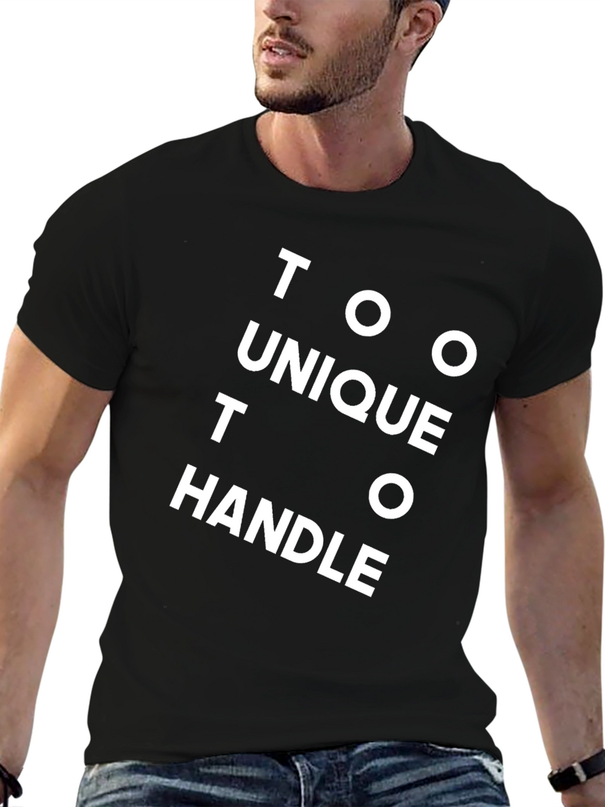 Too Unique To Handle Black Graphic Tee