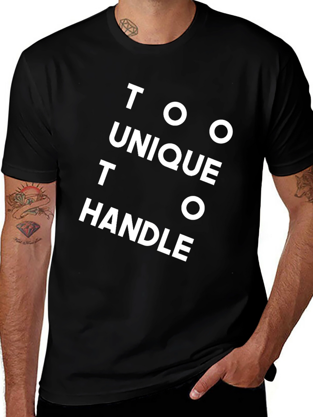 Too Unique To Handle Black Graphic Tee