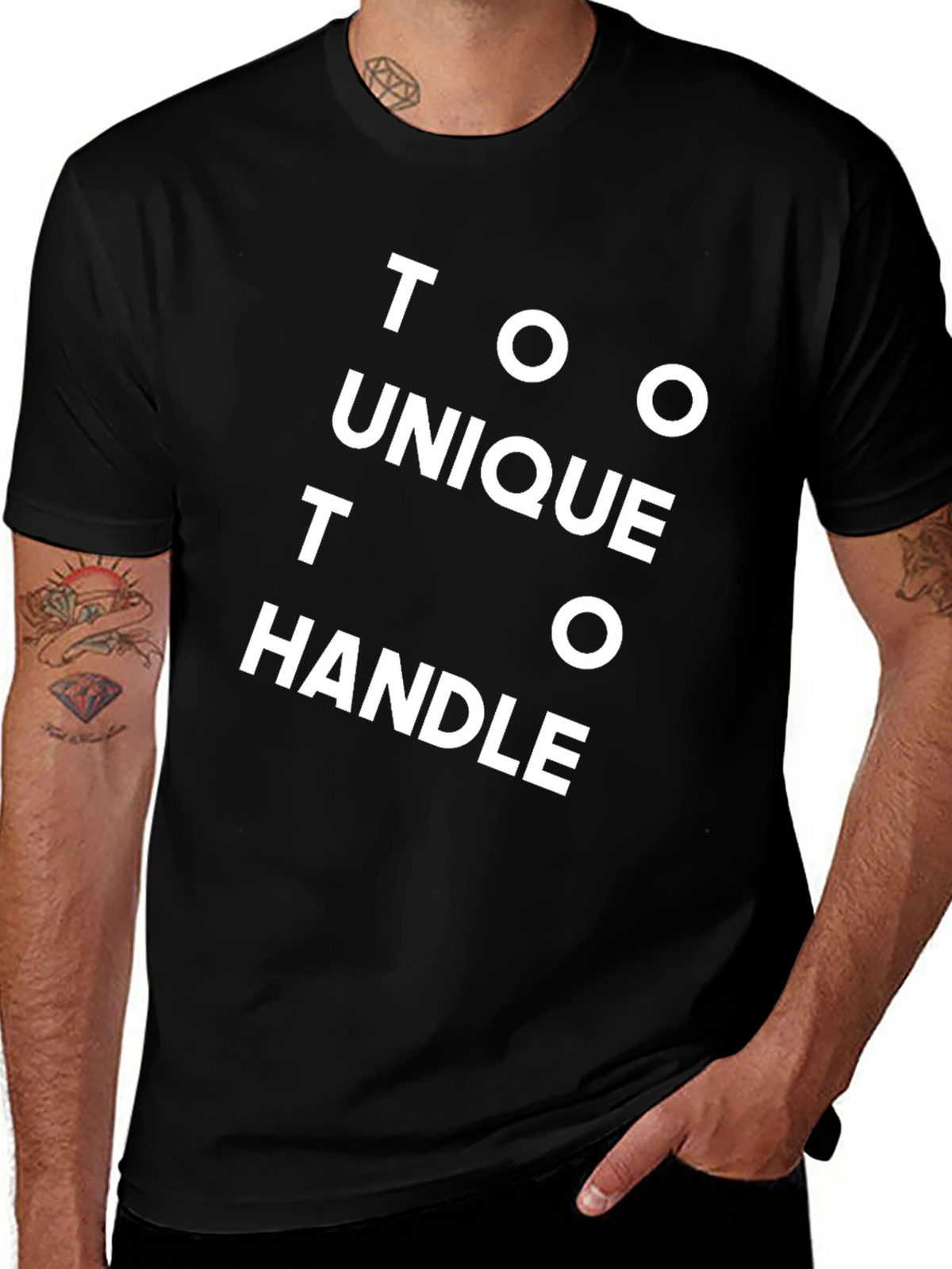 Too Unique To Handle Black Graphic Tee