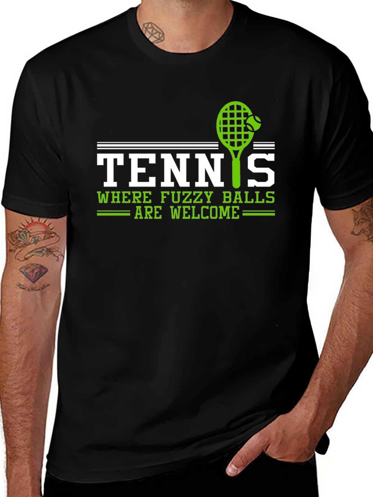 Tennis Fuzzy Balls Welcome Graphic T-Shirt