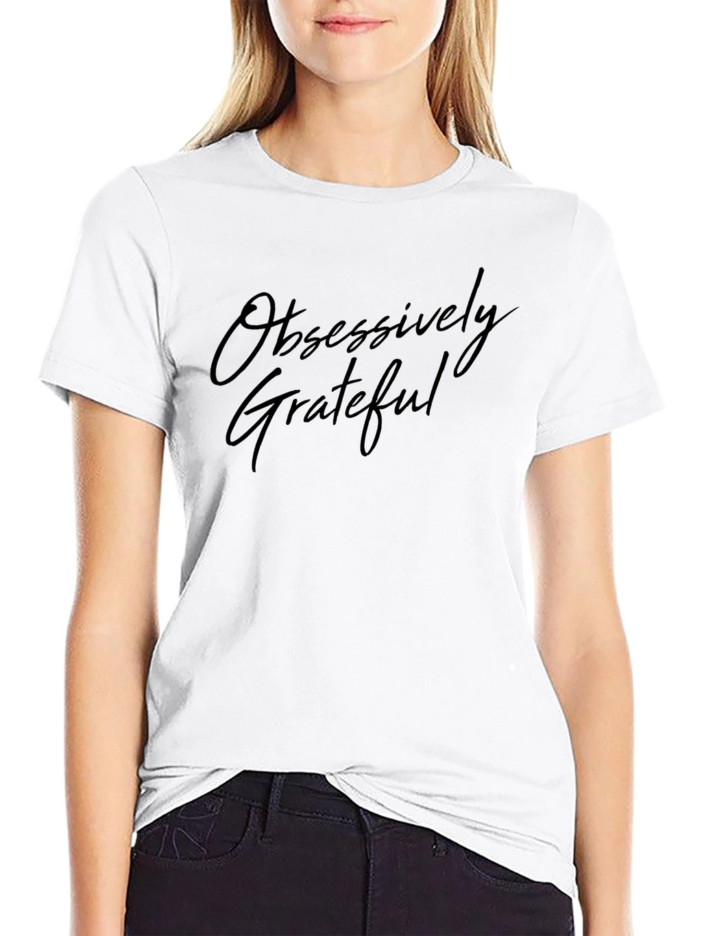 Obsessively Grateful Black Graphic Tee