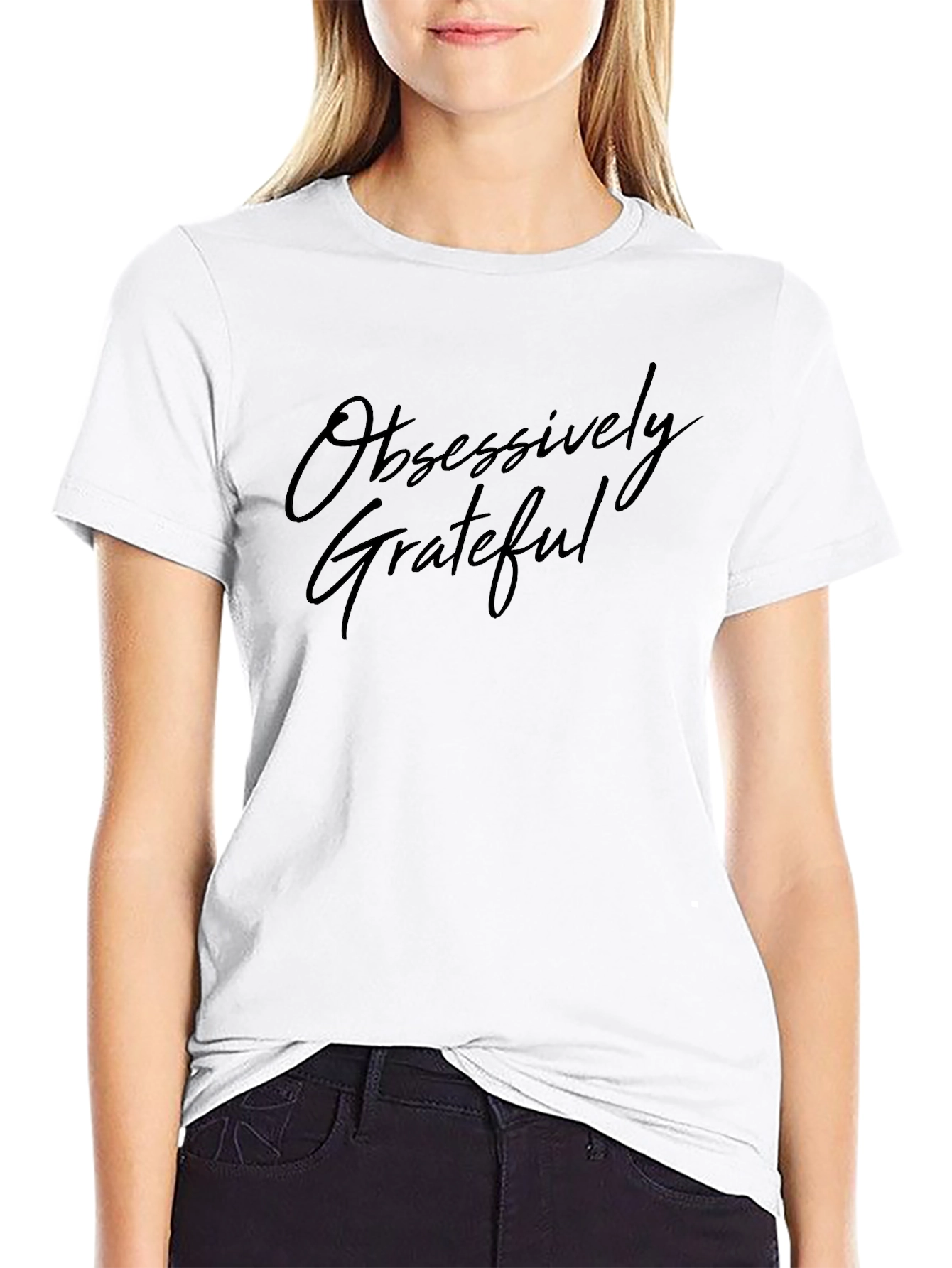 Obsessively Grateful Black Graphic Tee