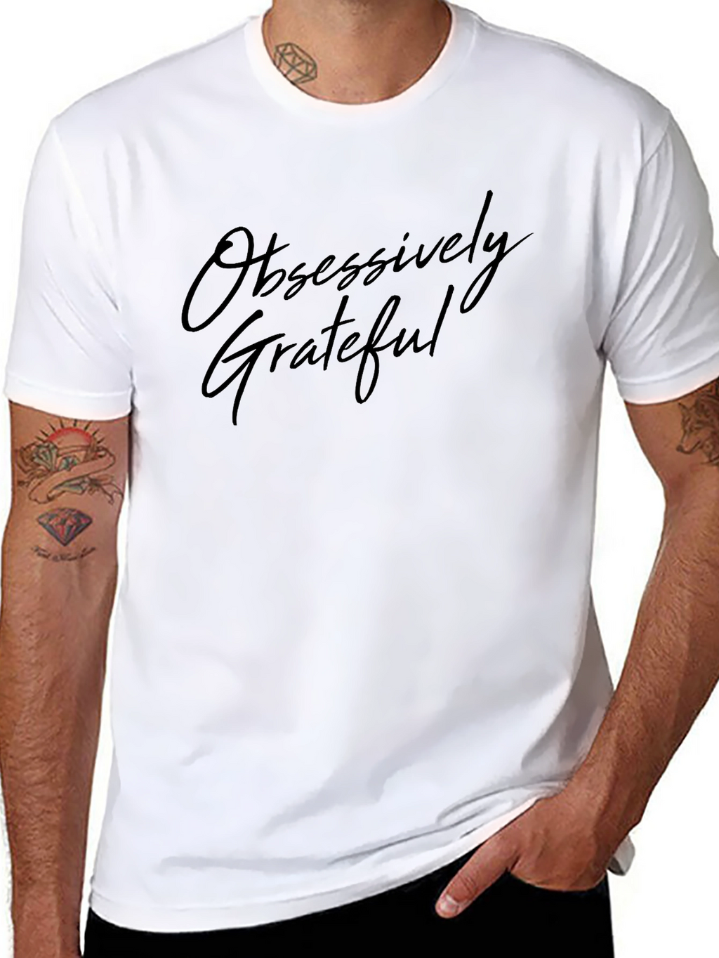 Obsessively Grateful Black Graphic Tee