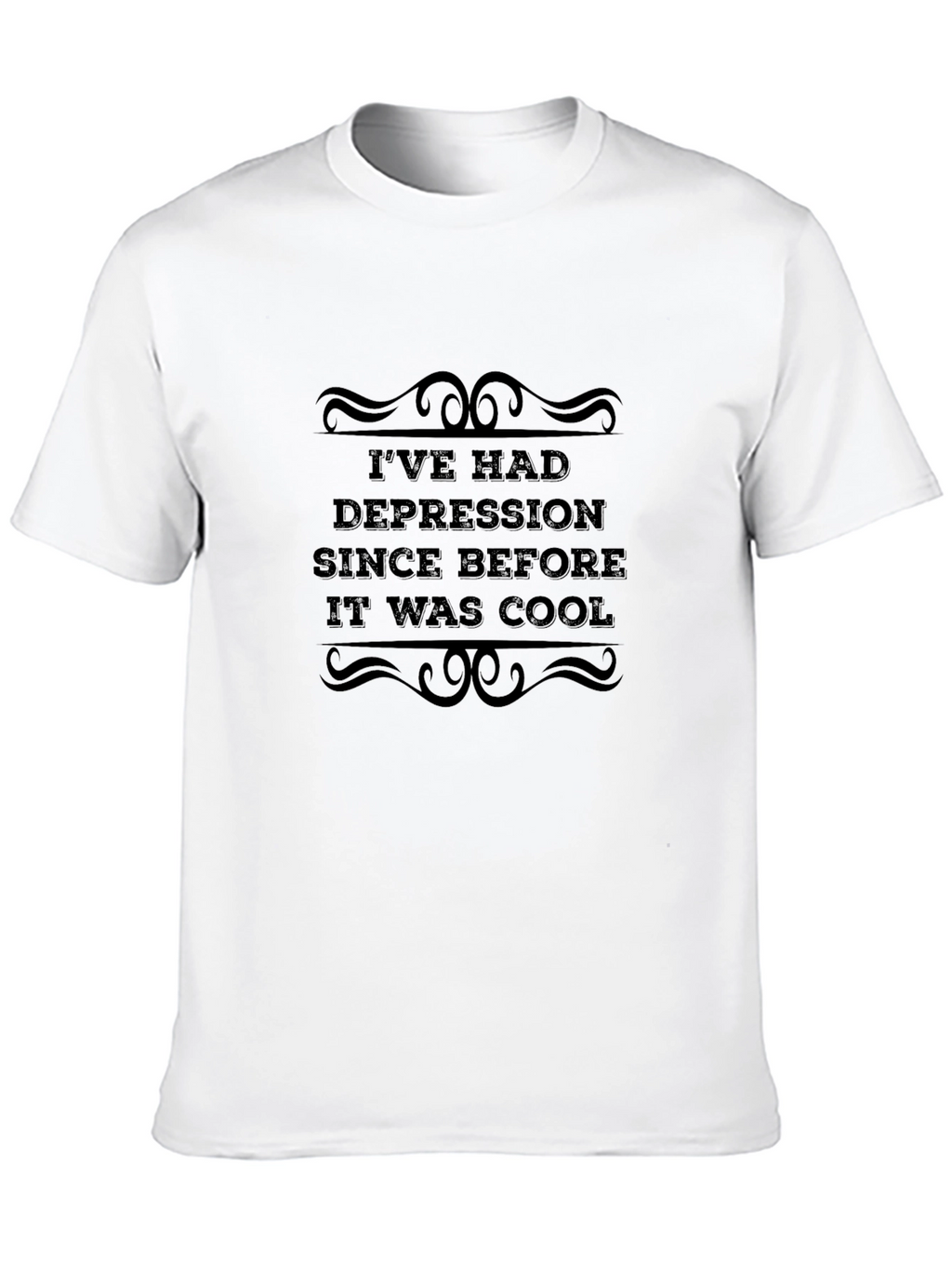 Depression Before Cool Black Graphic T-Shirt