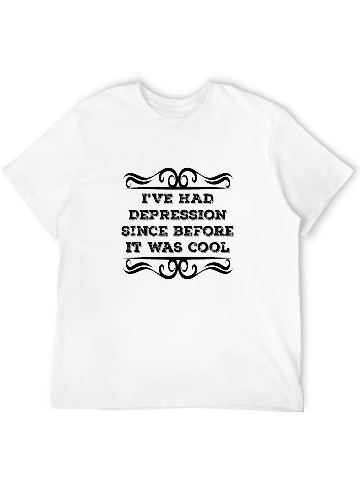 Depression Before Cool Black Graphic T-Shirt