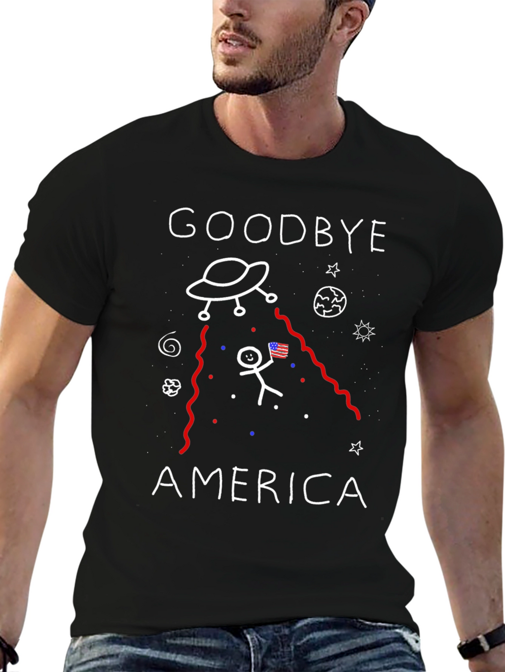 Goodbye America T-Shirt Alien Abduction Tee