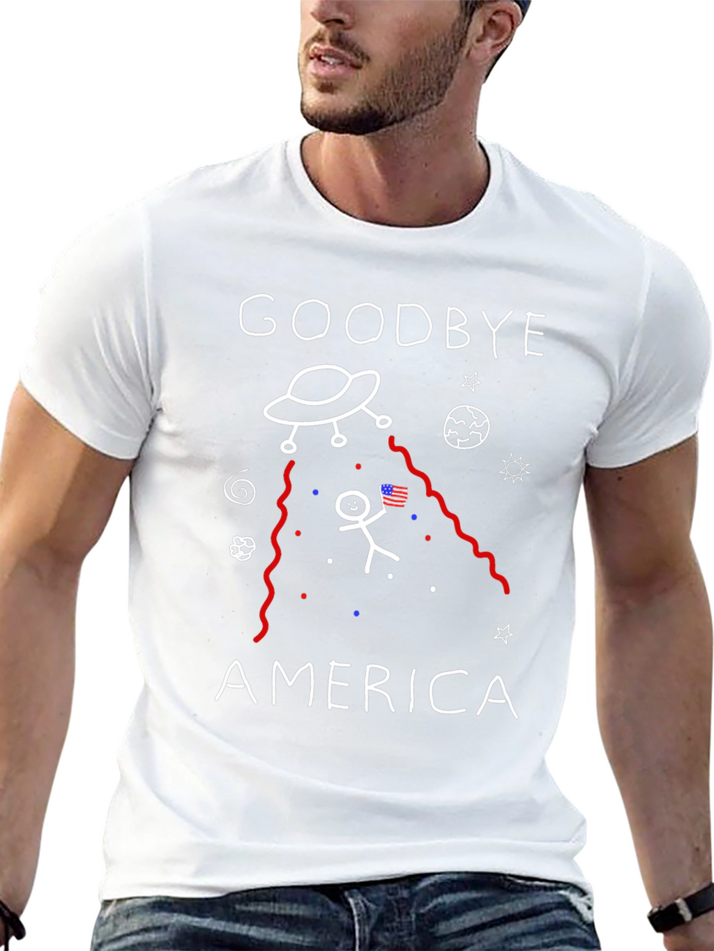 Goodbye America T-Shirt Alien Abduction Tee