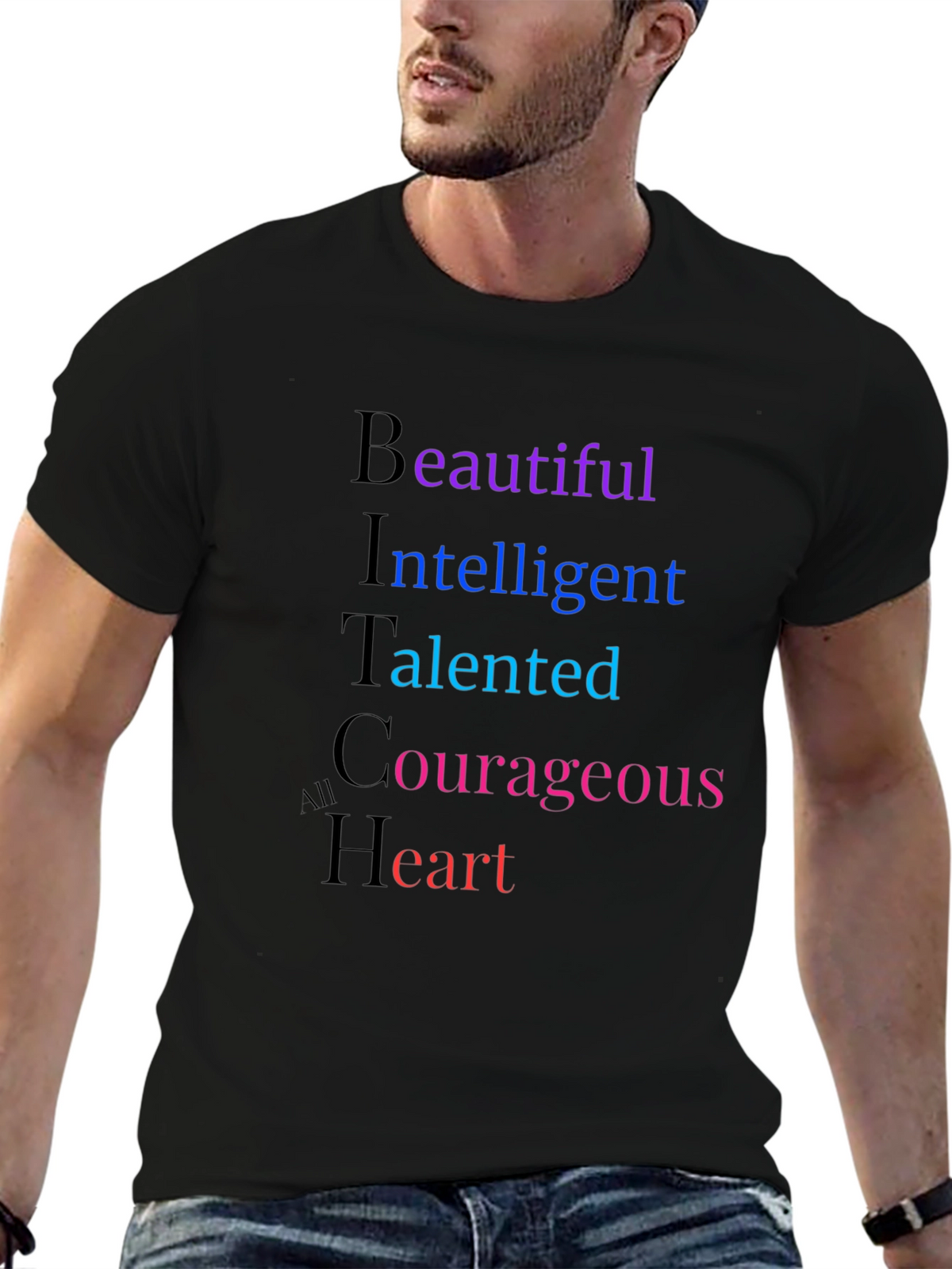 Empowering Womens BITCh Acronym T-Shirt
