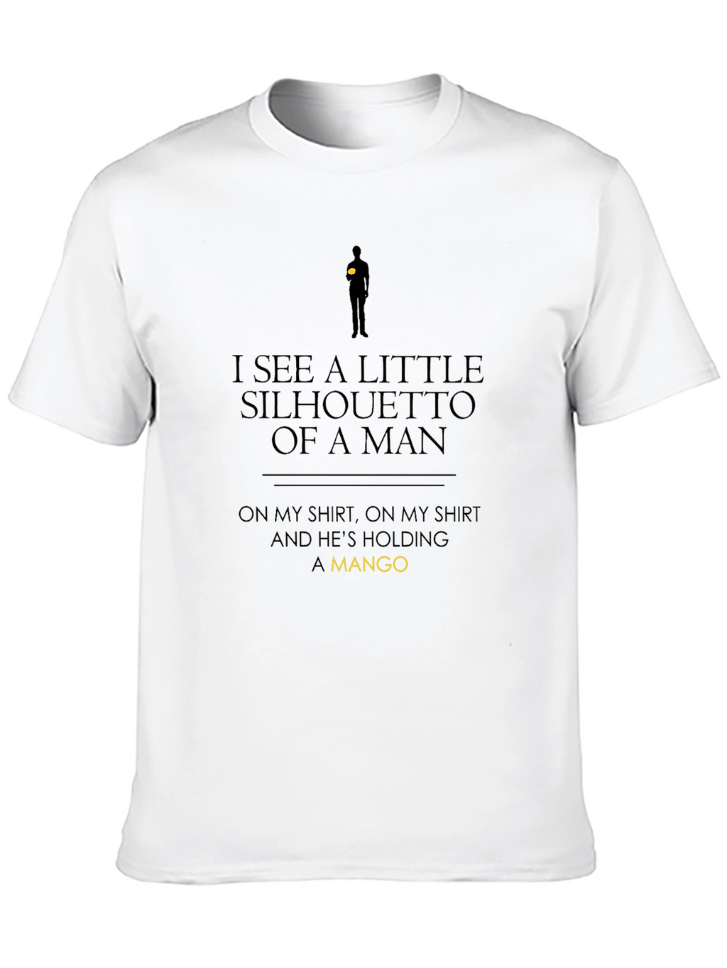 Silhouette of a Man Holding Mango Black T-Shirt
