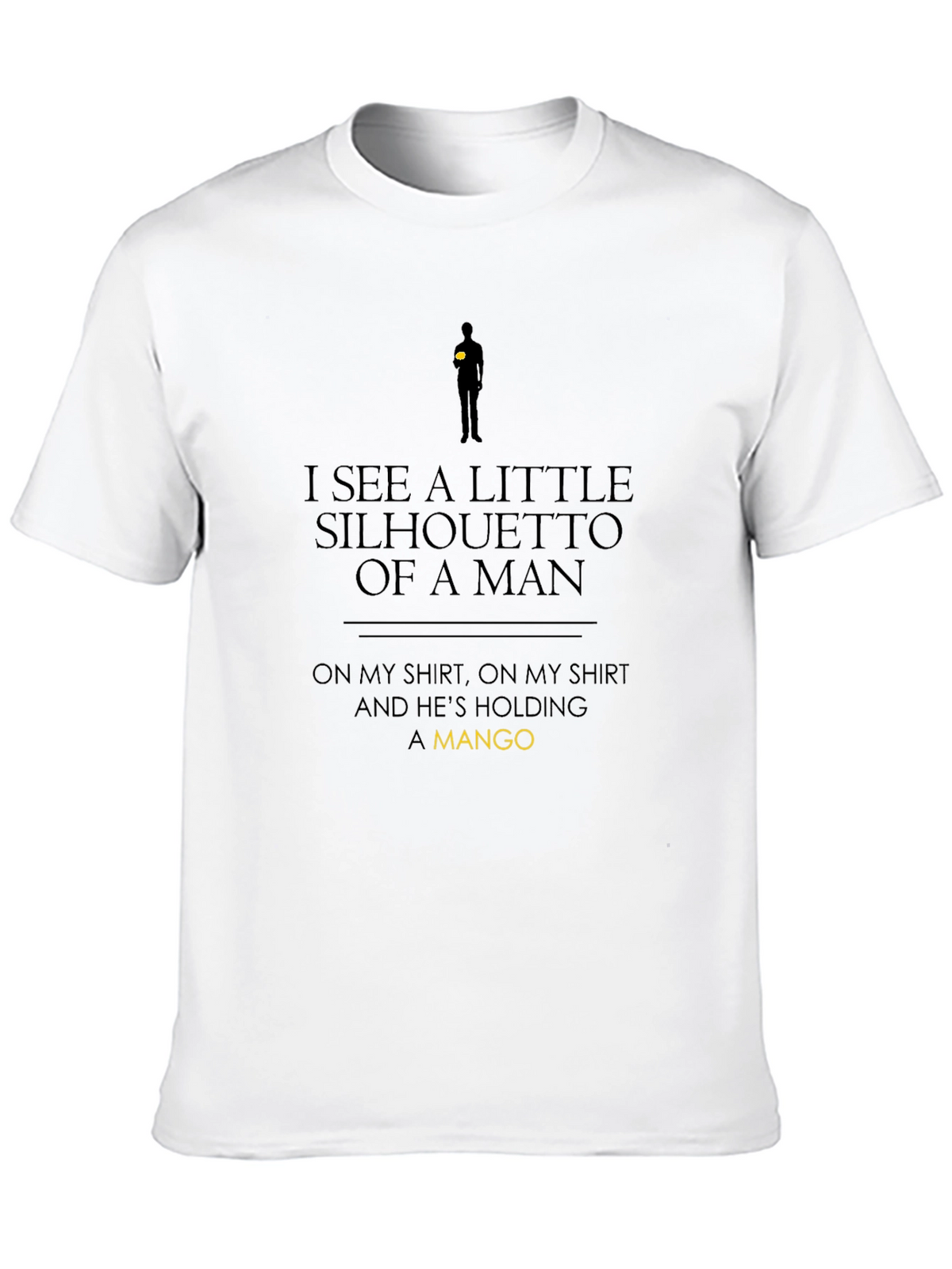 Silhouette of a Man Holding Mango Black T-Shirt