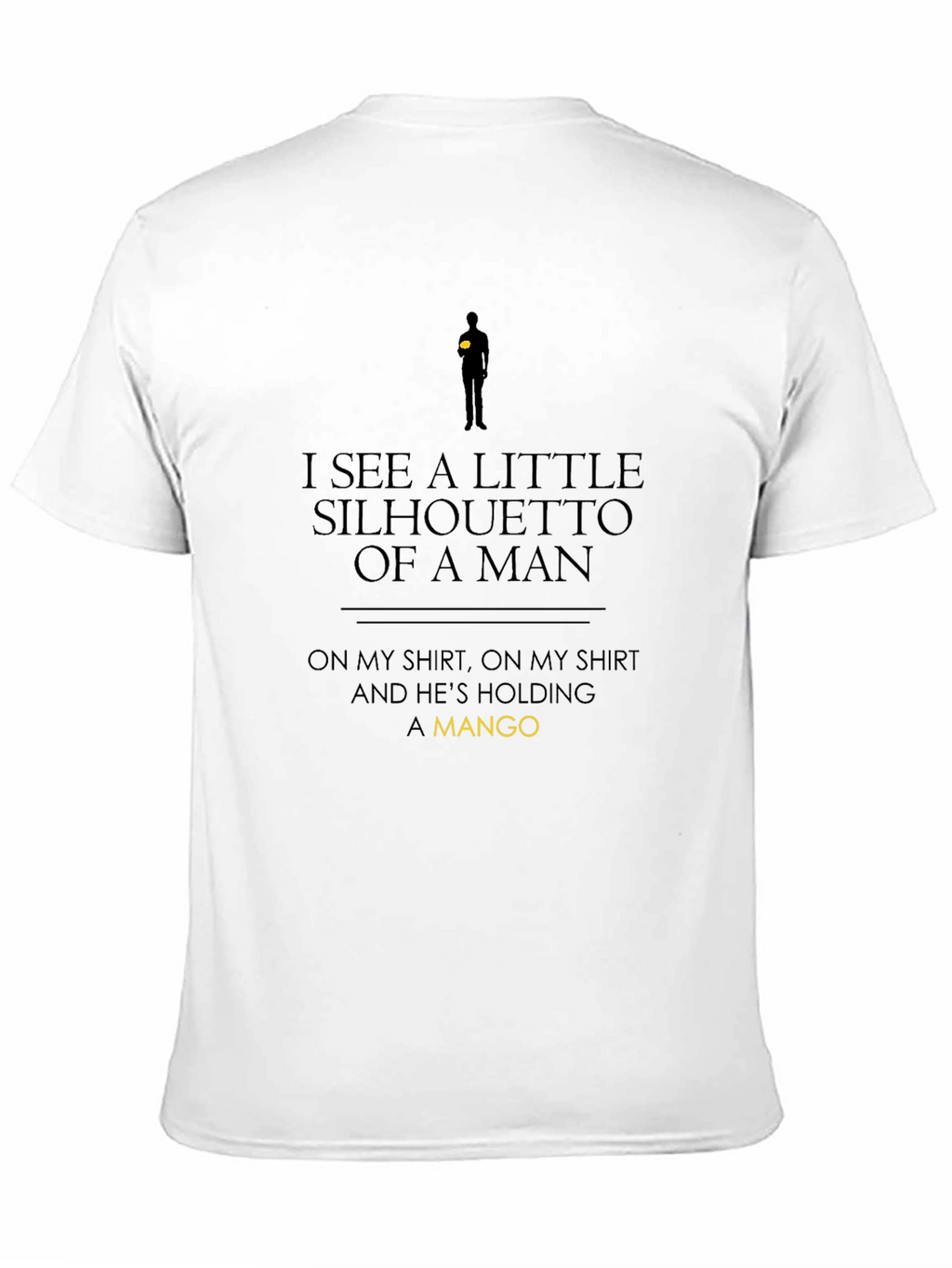 Silhouette of a Man Holding Mango Black T-Shirt