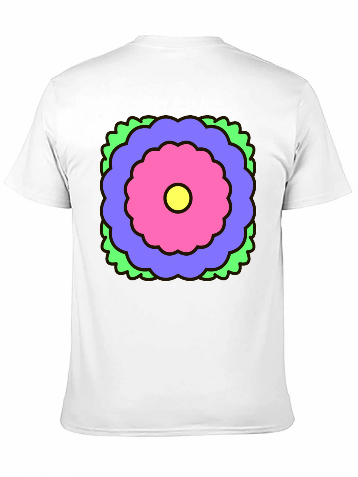 Retro Flower Graphic Black T-Shirt