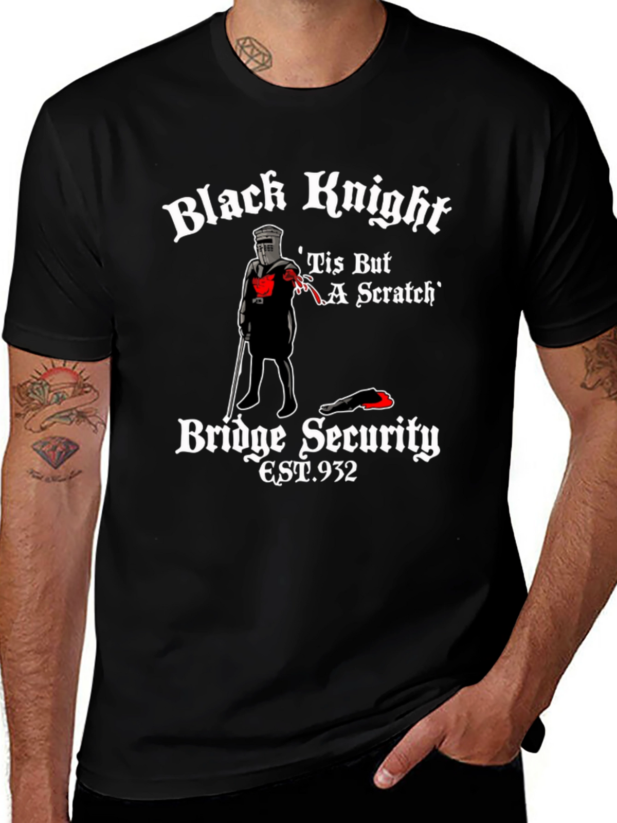 Black Knight Tis But A Scratch T-Shirt