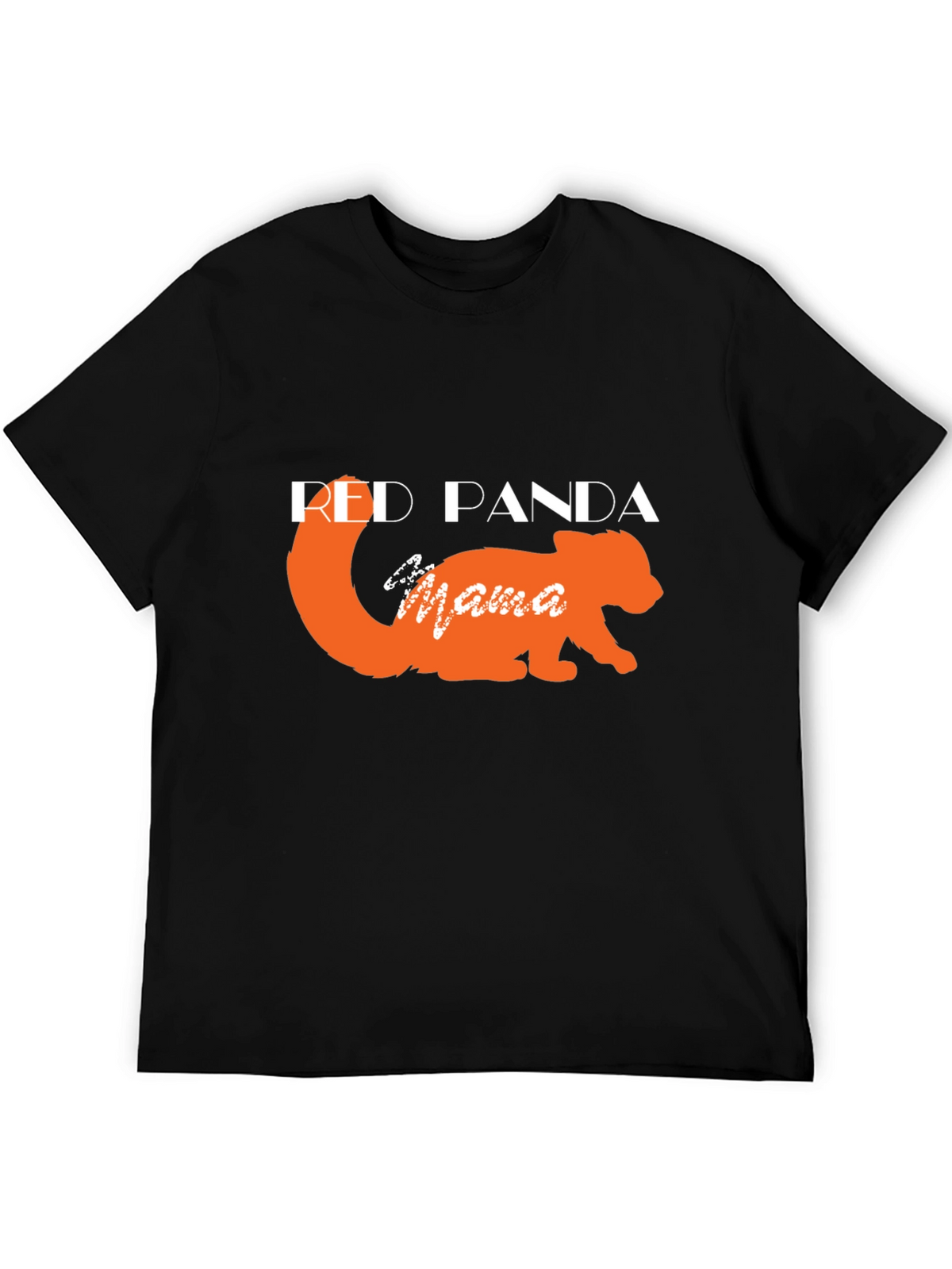 Red Panda Mama Black T-Shirt