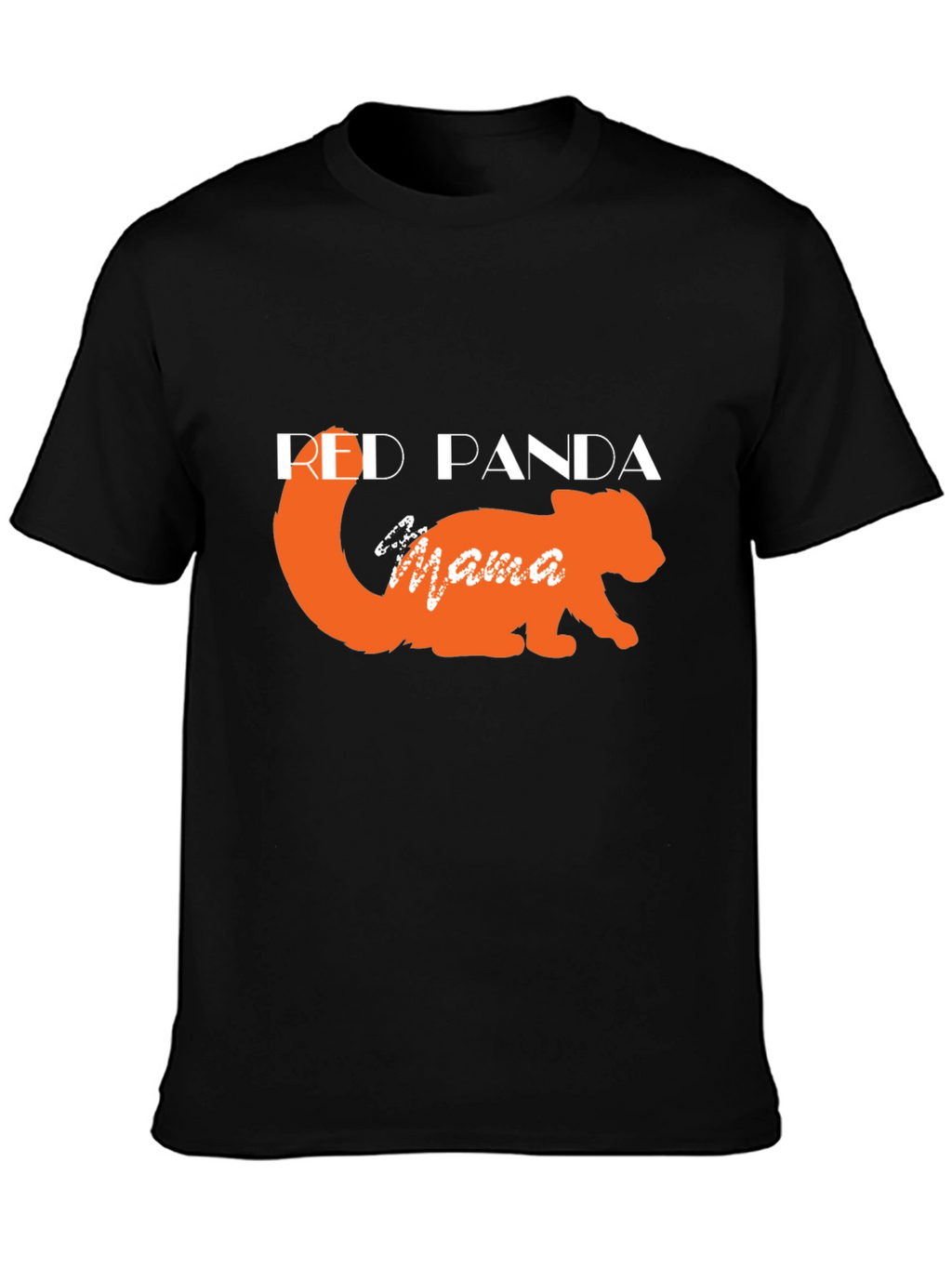 Red Panda Mama Black T-Shirt