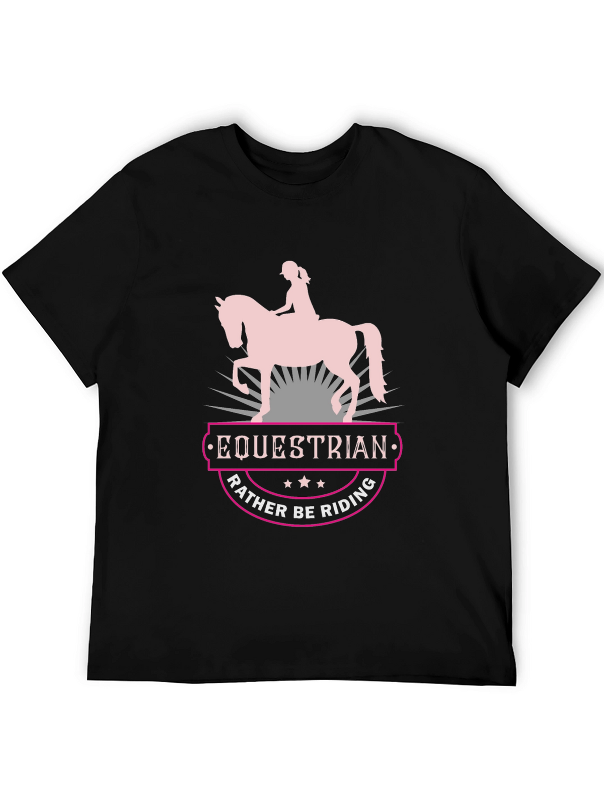 Equestrian Rather Be Riding Black T-Shirt