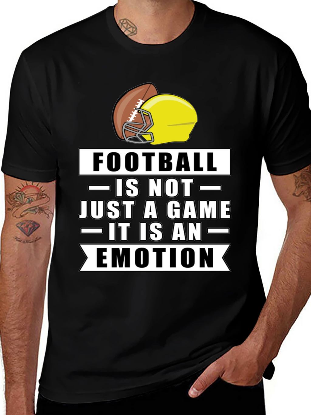 Football is an Emotion Black T-Shirt
