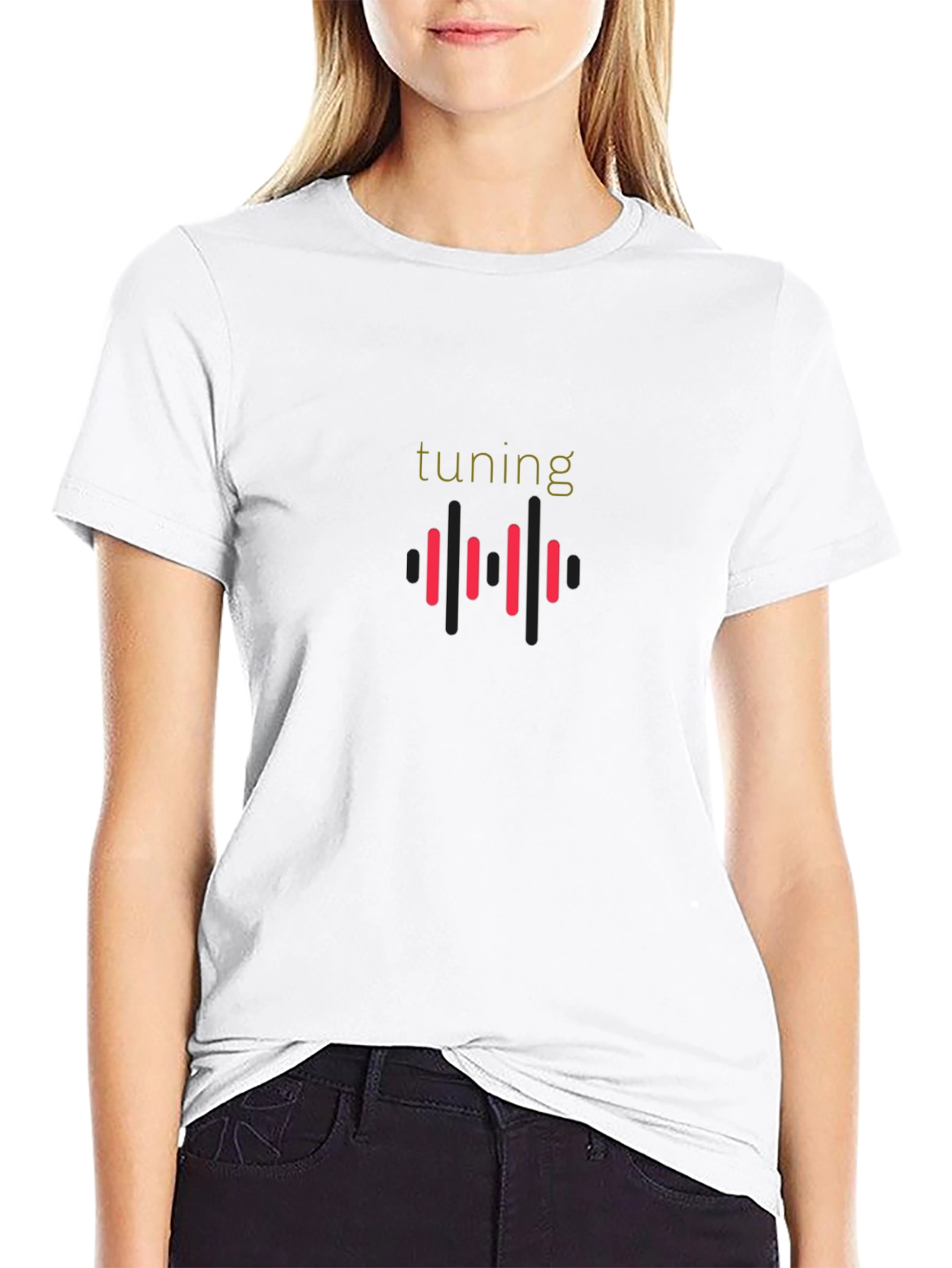 Tuning Graphic Print Tee - Black Cotton Blend