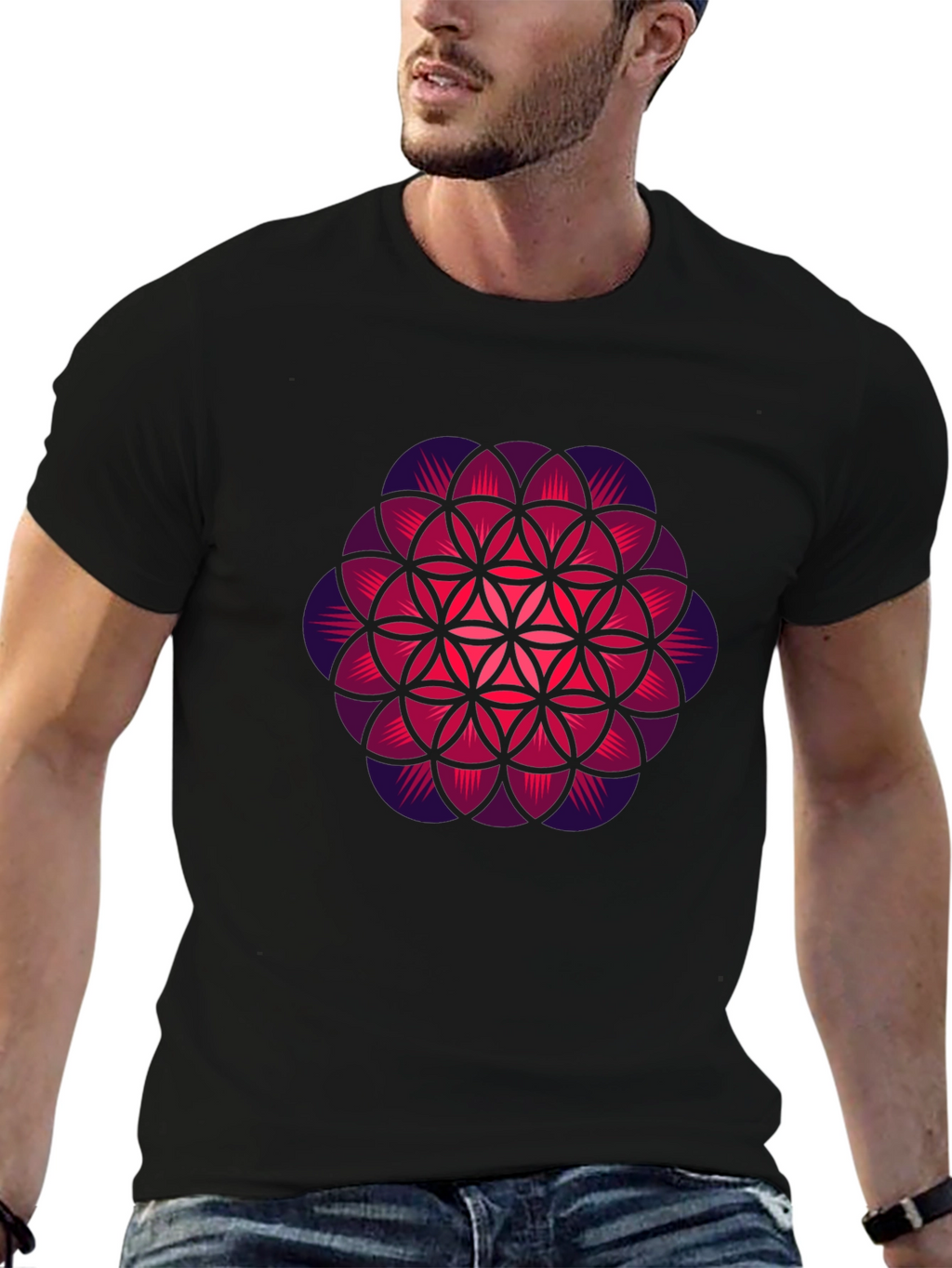 Flower of Life Graphic Tee - Black T-Shirt
