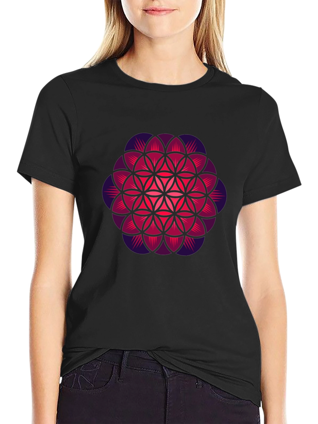 Flower of Life Graphic Tee - Black T-Shirt