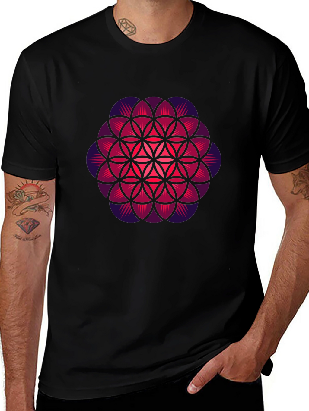 Flower of Life Graphic Tee - Black T-Shirt