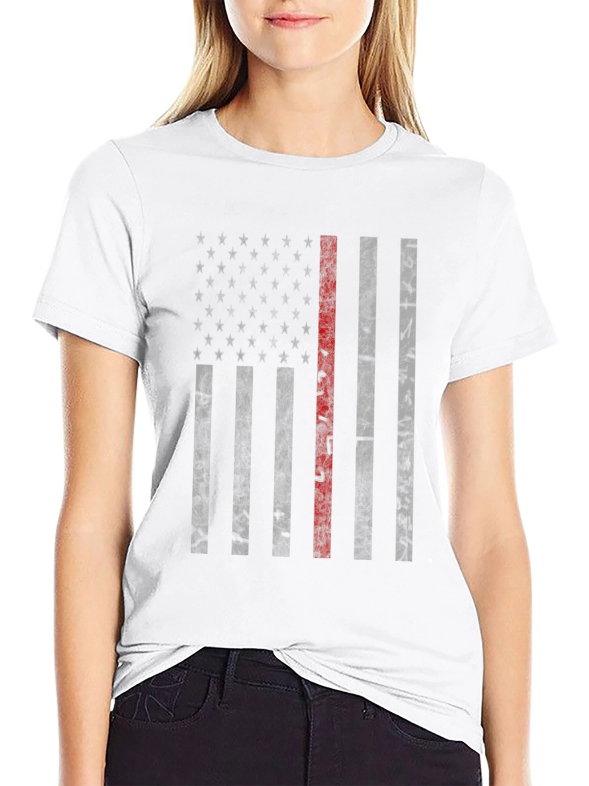 Thin Red Line American Flag Graphic Tee - Mens