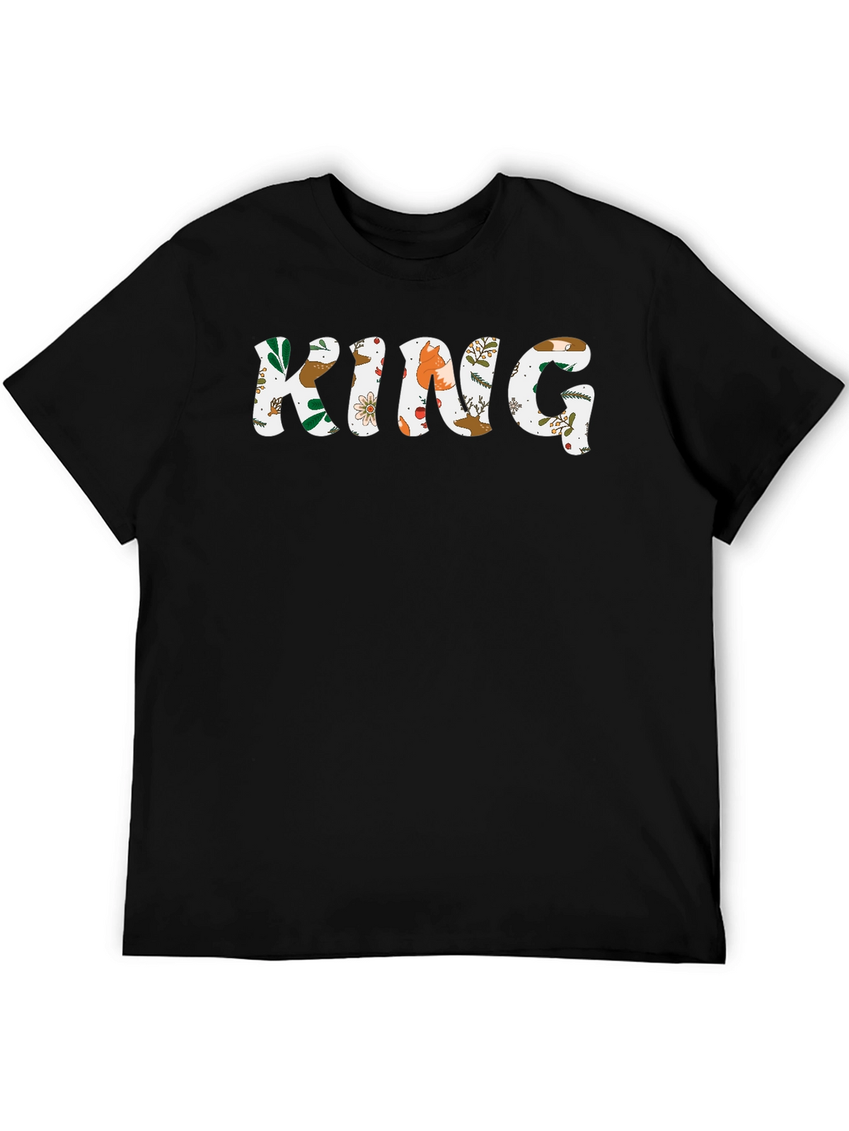 Floral KING Graphic Tee - Black