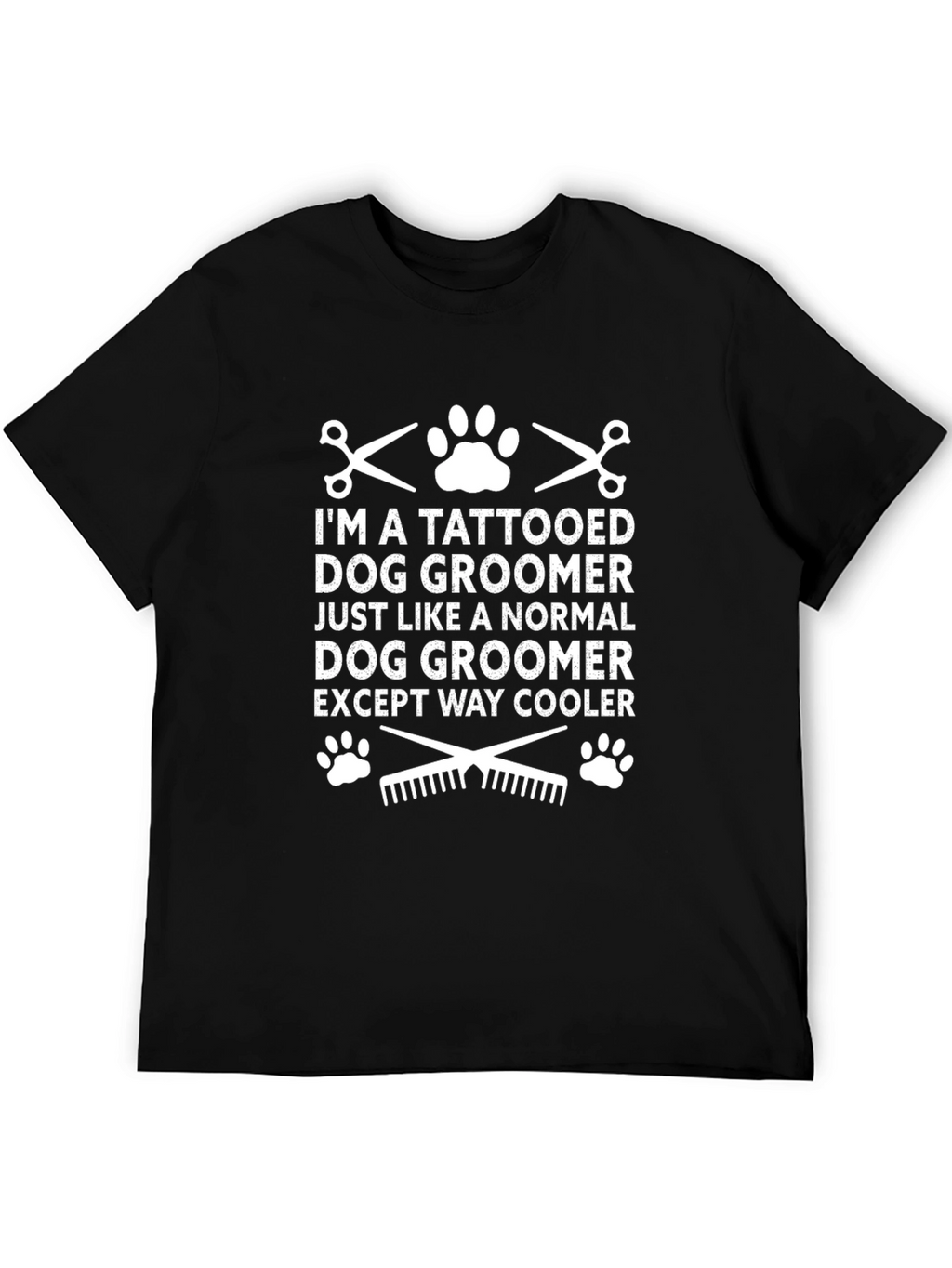 Tattooed Dog Groomer T-Shirt - Except Way Cooler