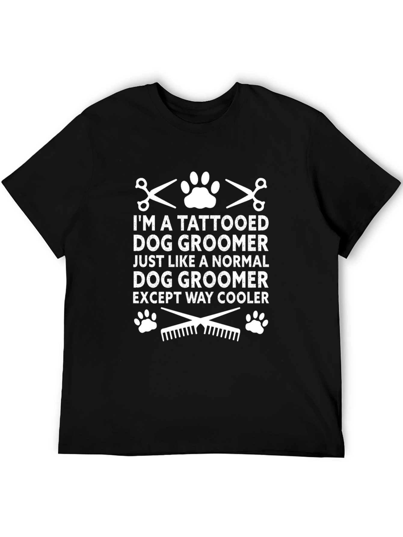Tattooed Dog Groomer T-Shirt - Except Way Cooler