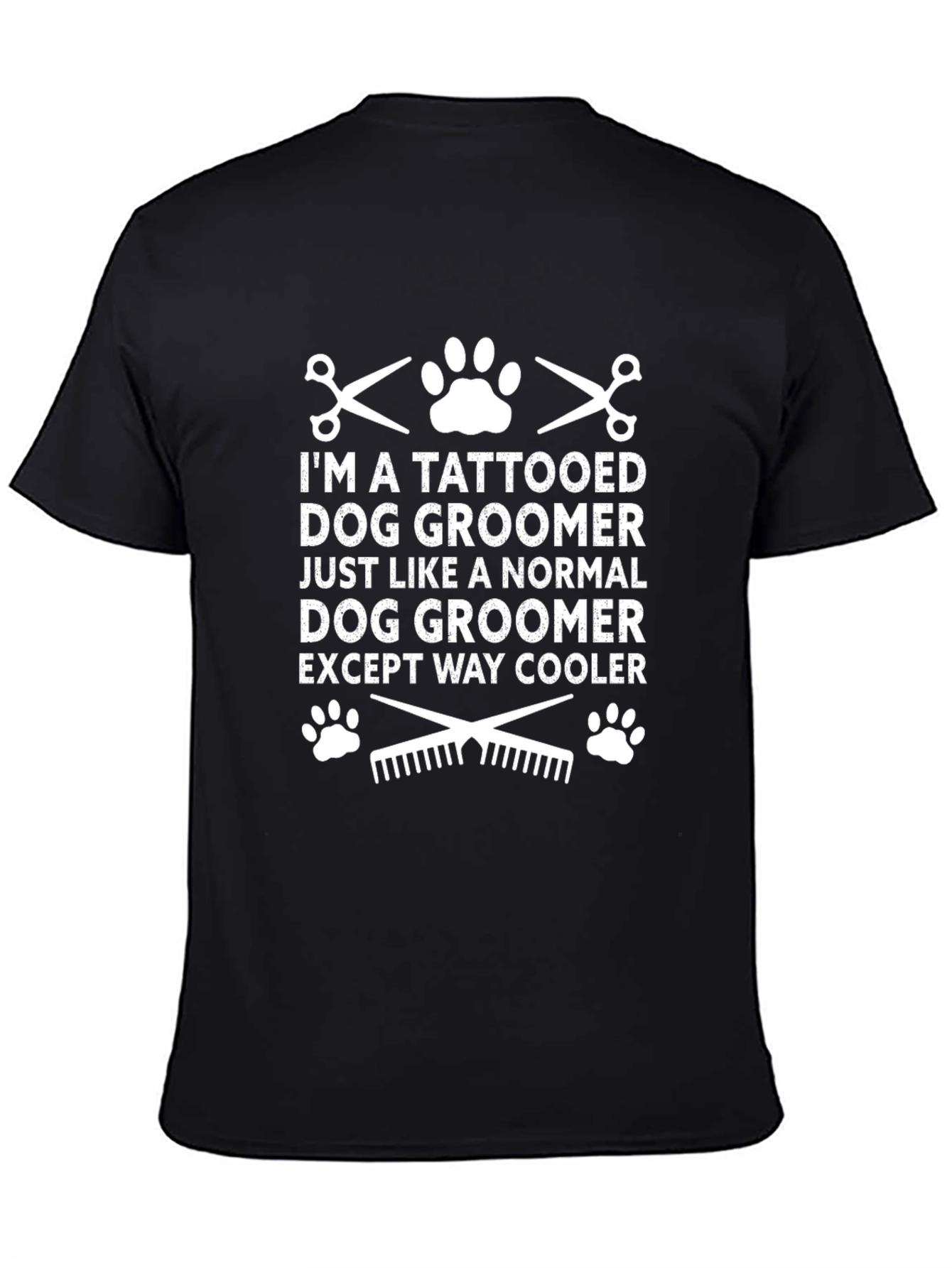 Tattooed Dog Groomer T-Shirt - Except Way Cooler