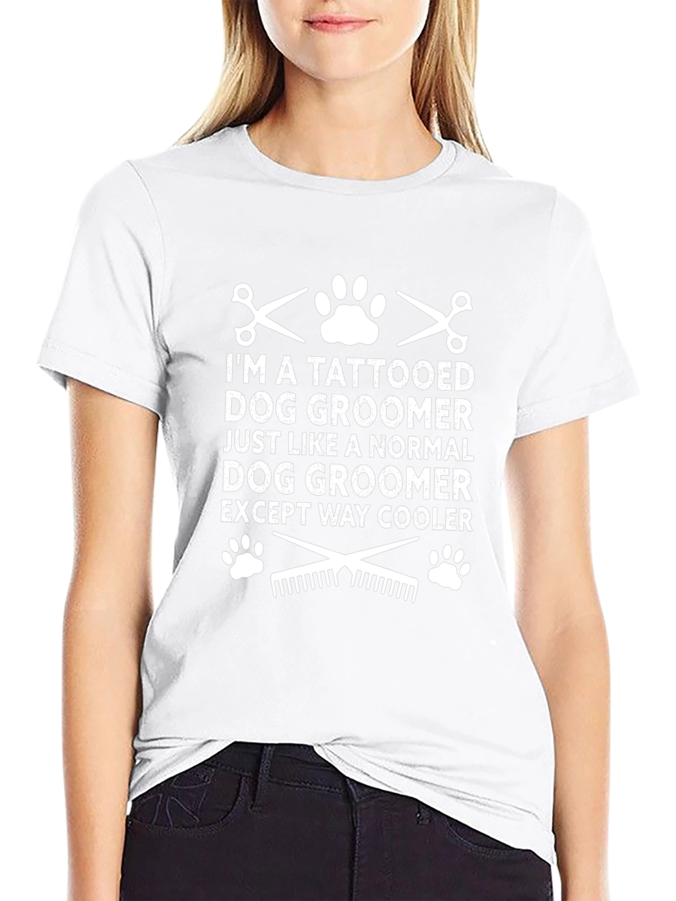 Tattooed Dog Groomer T-Shirt - Except Way Cooler