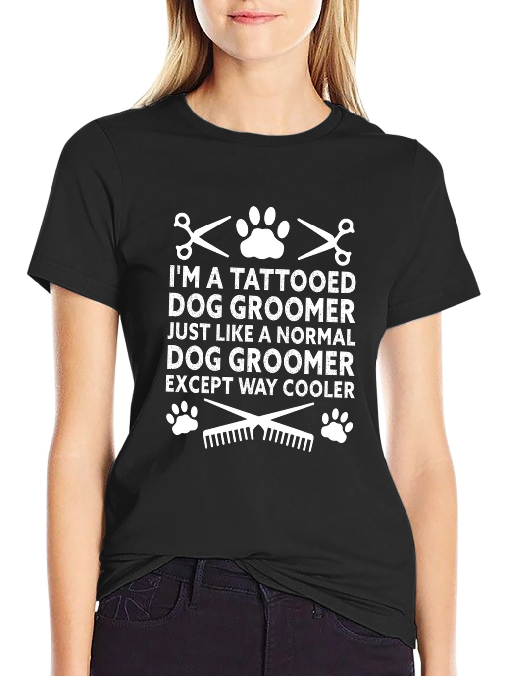 Tattooed Dog Groomer T-Shirt - Except Way Cooler