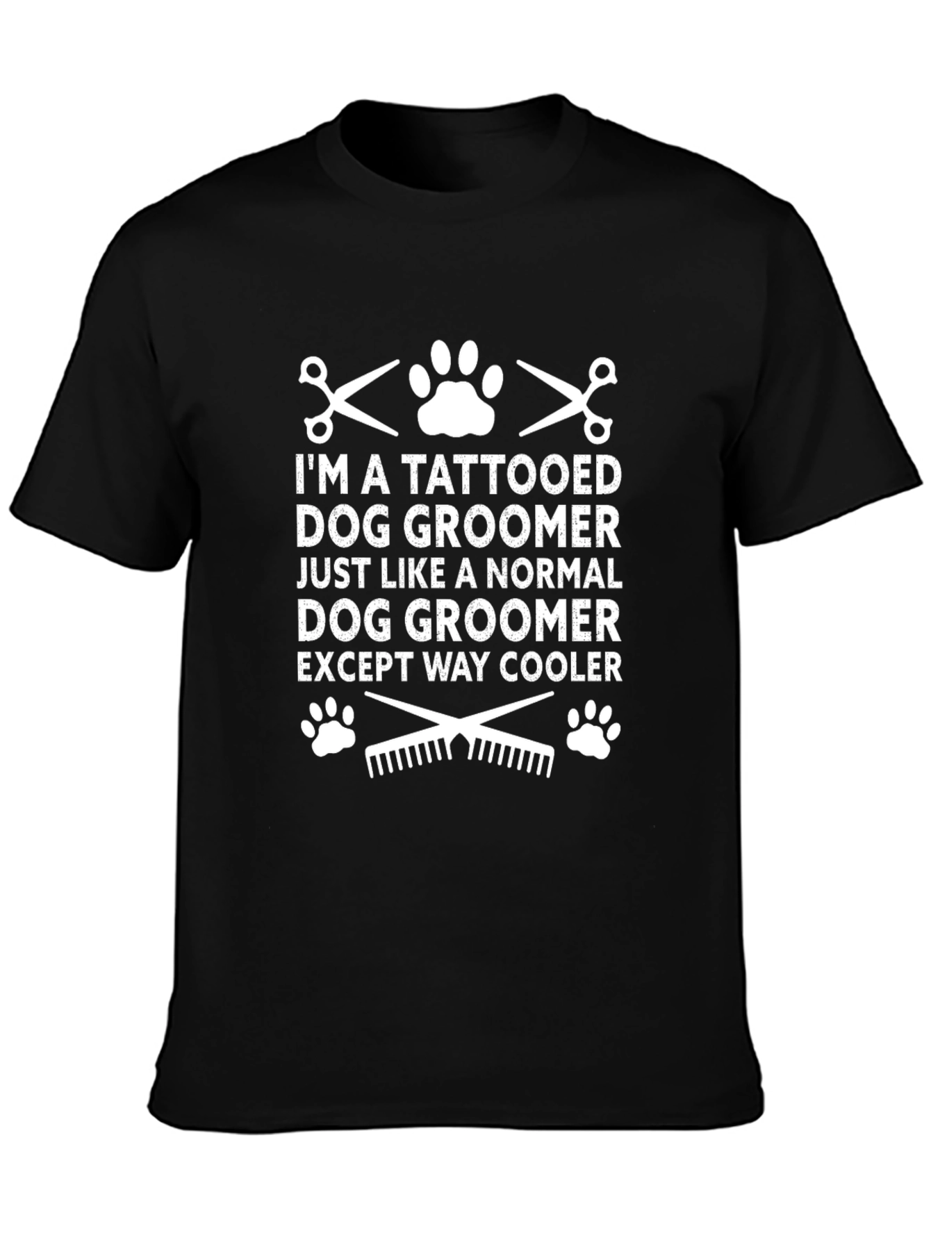 Tattooed Dog Groomer T-Shirt - Except Way Cooler