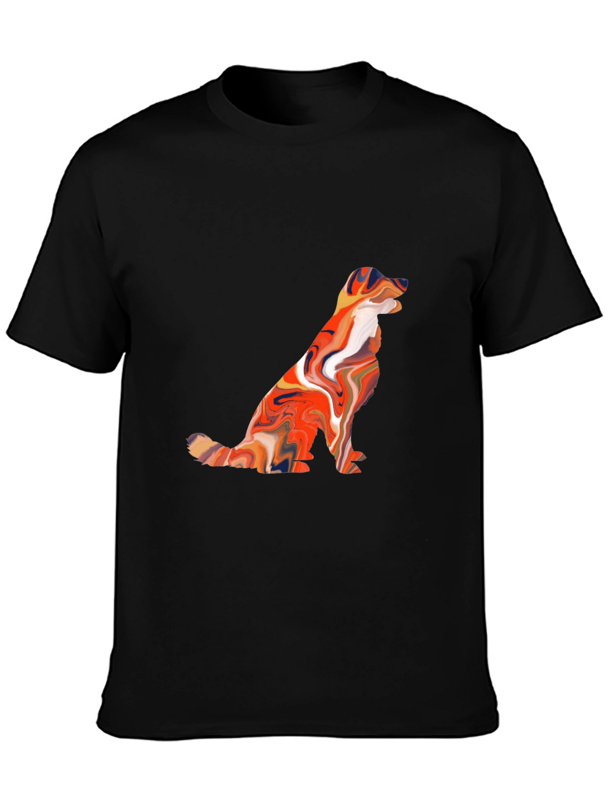 Swirl Dog Graphic Tee - Soft Cotton Casual T-Shirt