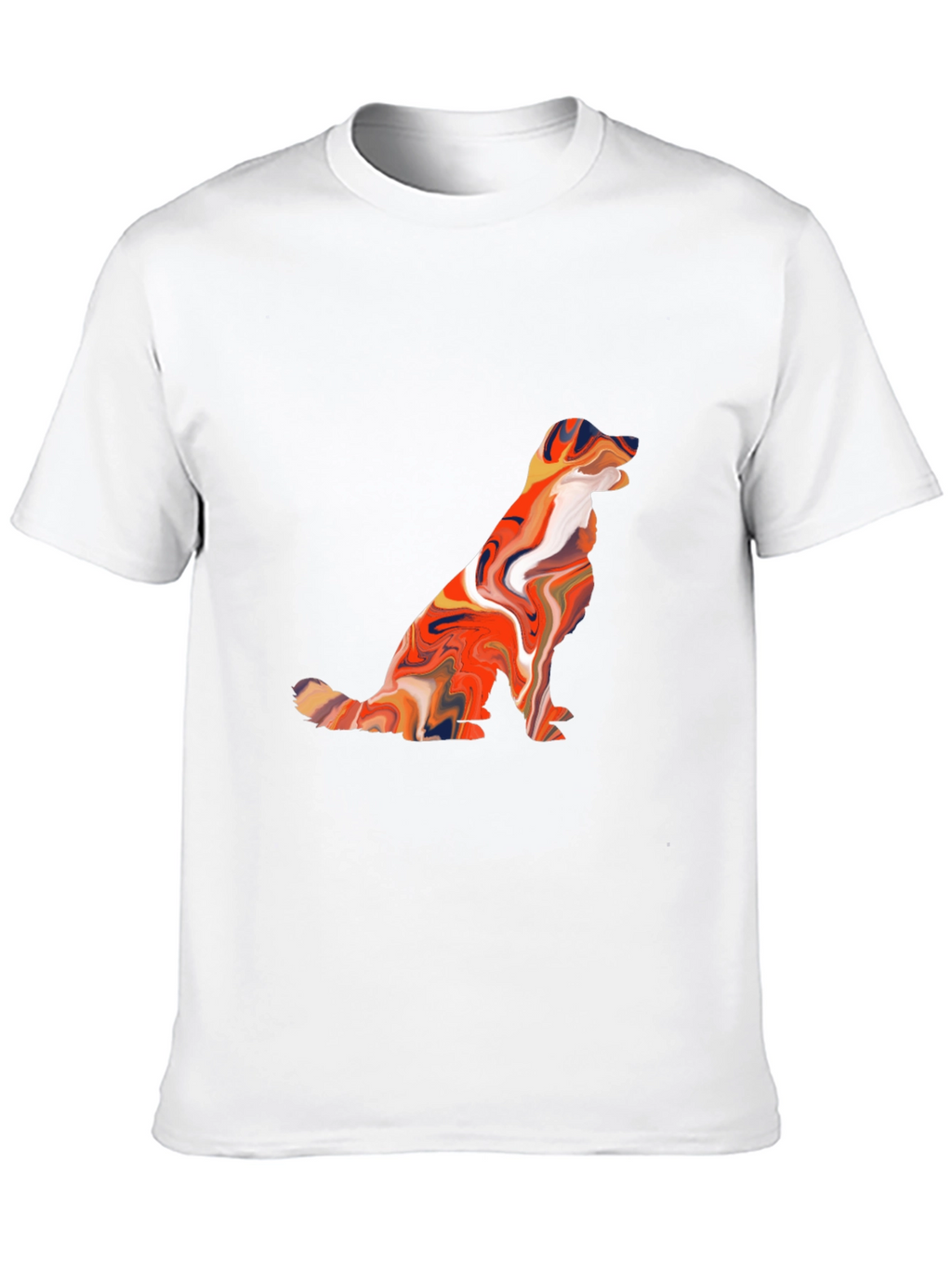Swirl Dog Graphic Tee - Soft Cotton Casual T-Shirt
