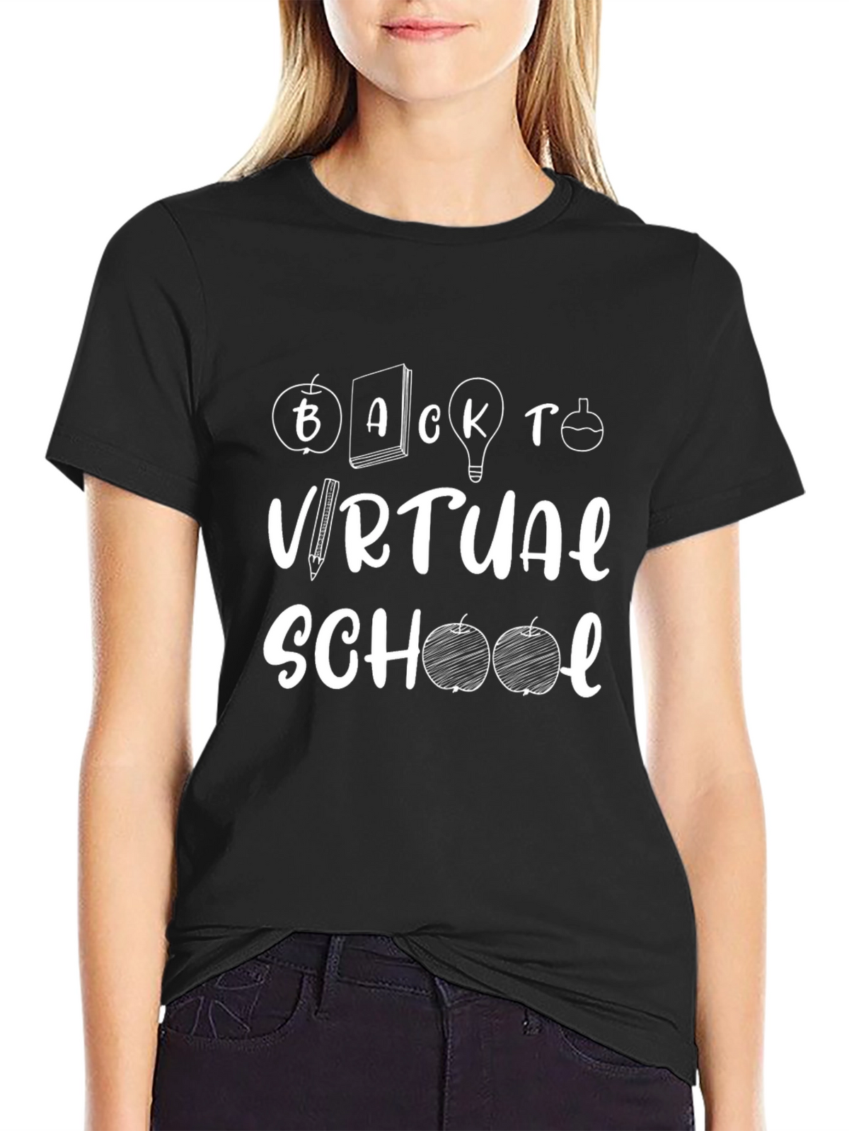 Back to Virtual School Graphic Tee - Black