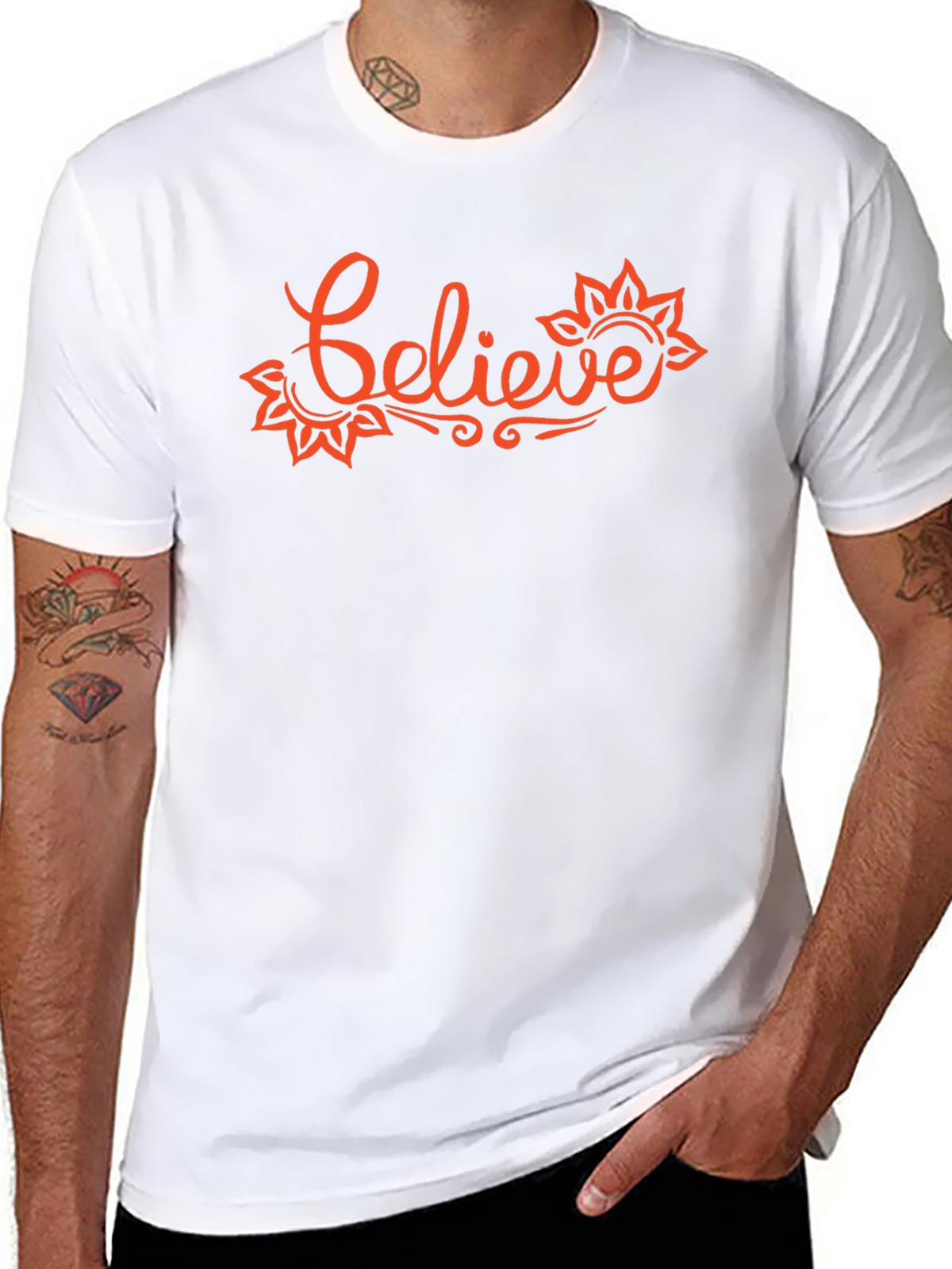 Believe Graphic T-Shirt - Trendy Crew Neck Tee