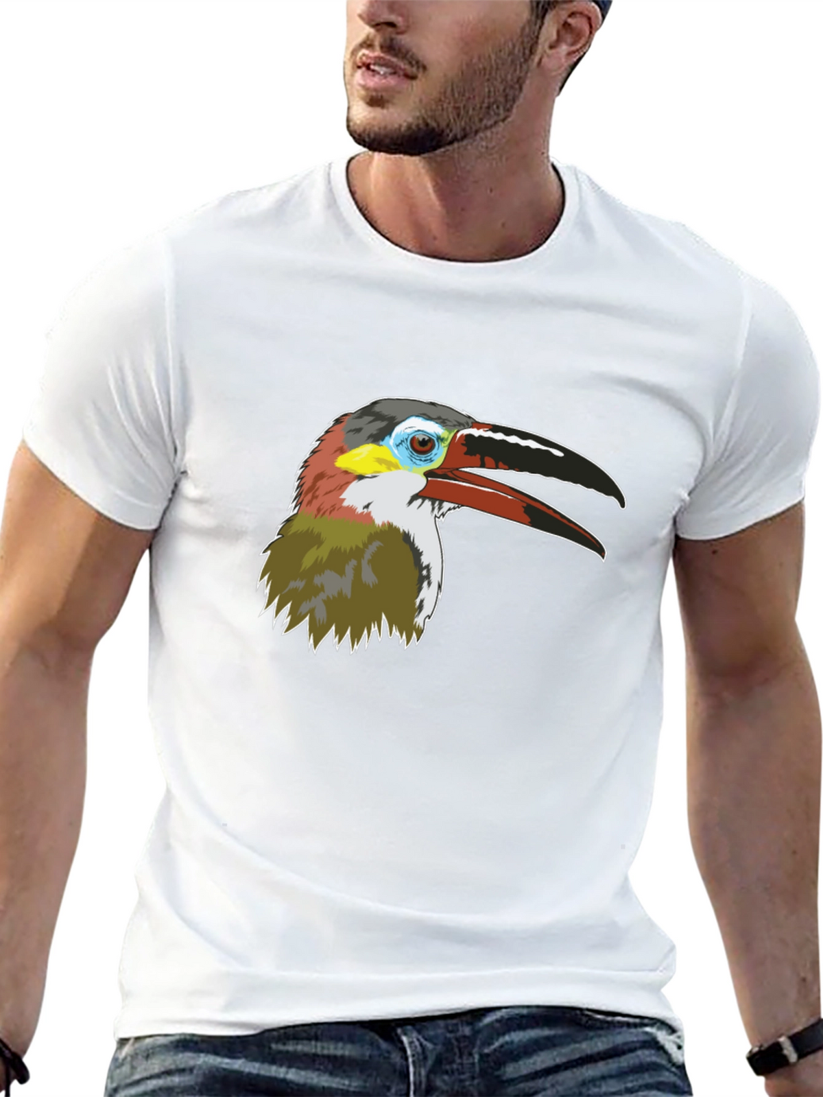 Toucan Bird Graphic Tee - Mens Black T-Shirt