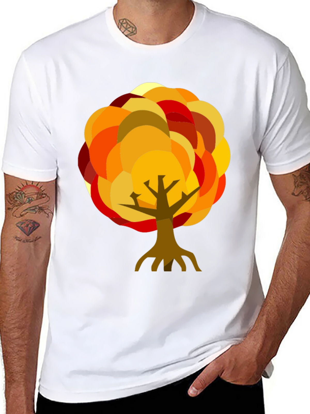 Autumn Tree Graphic Black T-Shirt