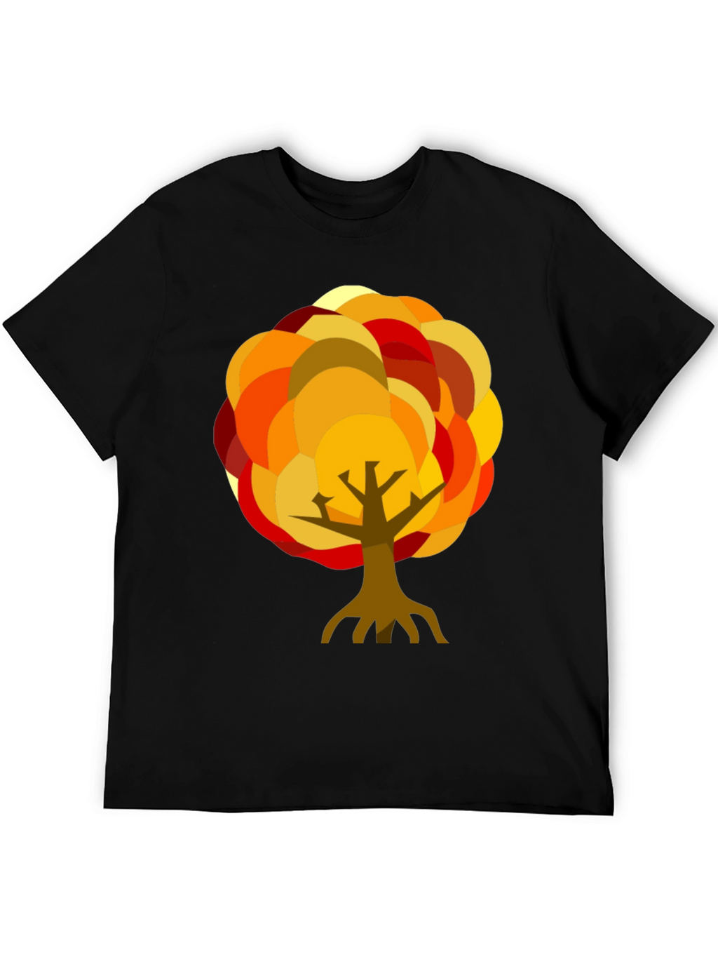 Autumn Tree Graphic Black T-Shirt