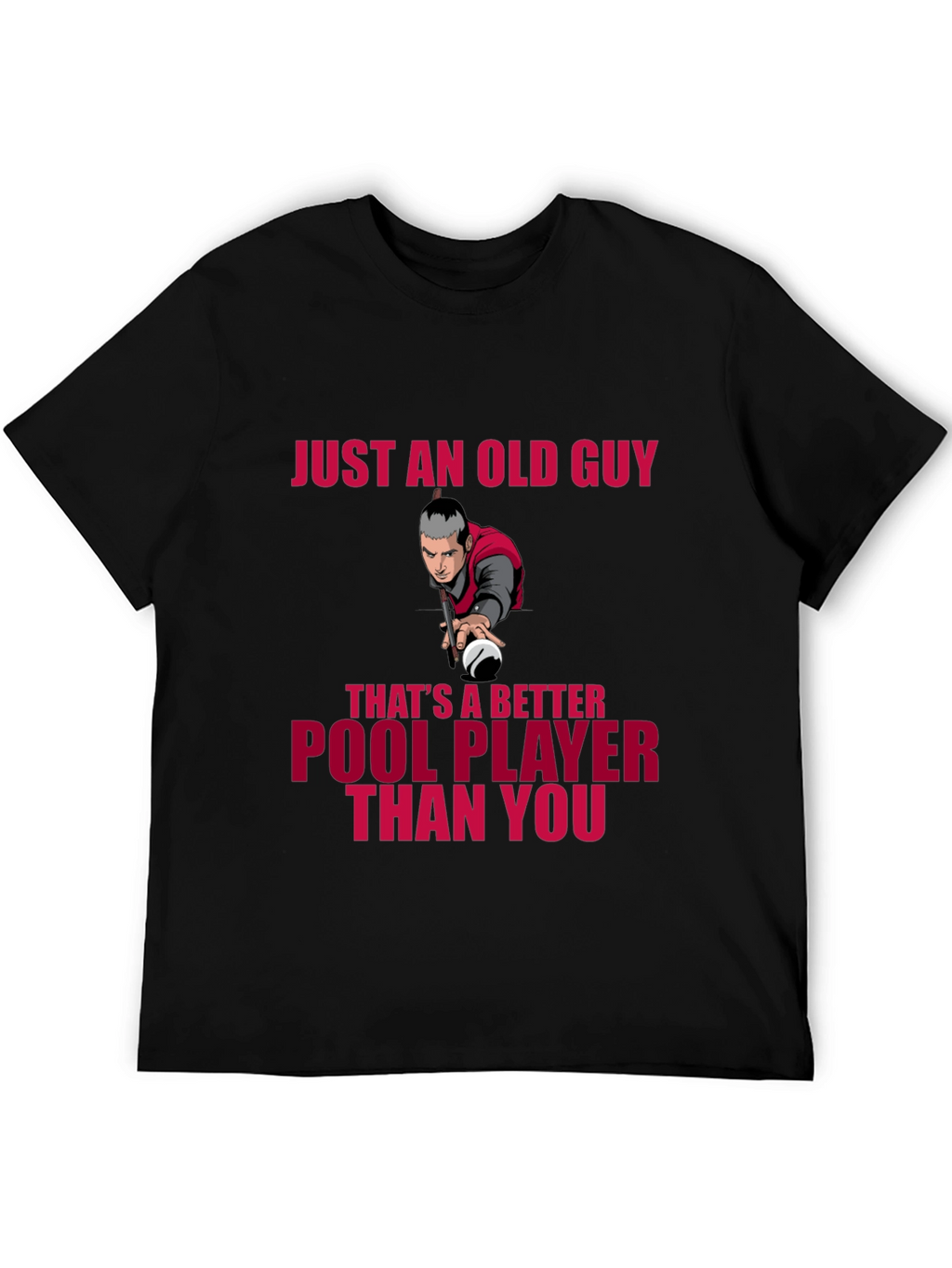 Old Guy Pool Player T-Shirt