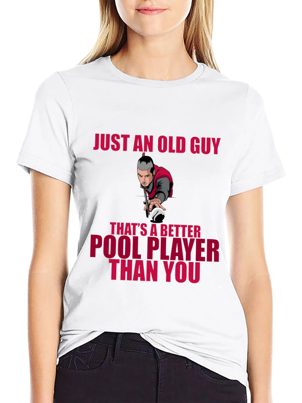 Old Guy Pool Player T-Shirt