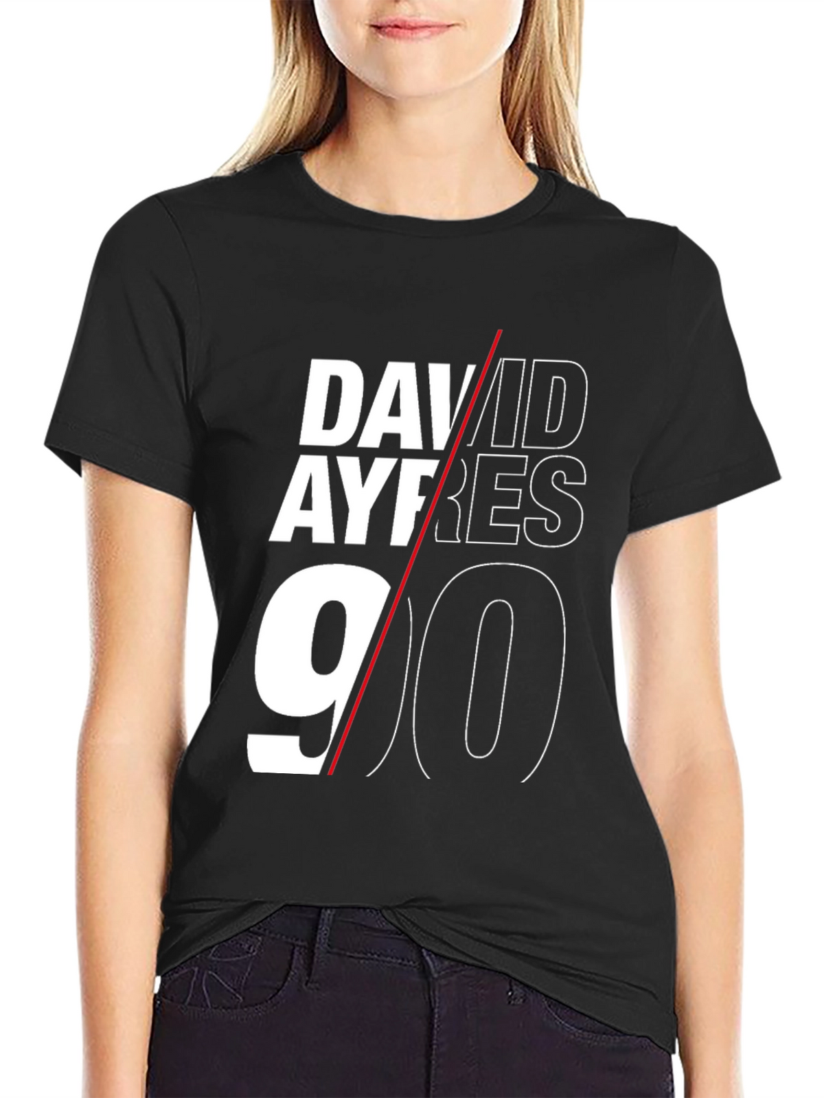 David Ayres 90 Black Graphic T-Shirt